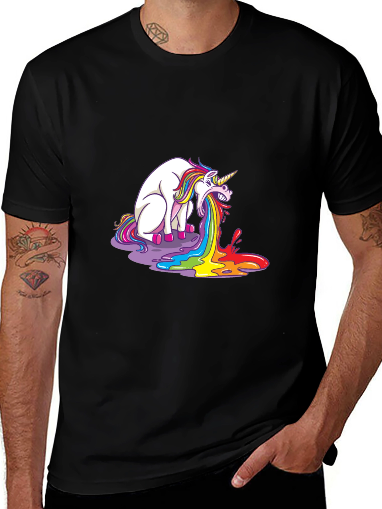 Variant 22 of Unicorn Rainbow Vomit Graphic T-Shirt - Funny Novelty Tee