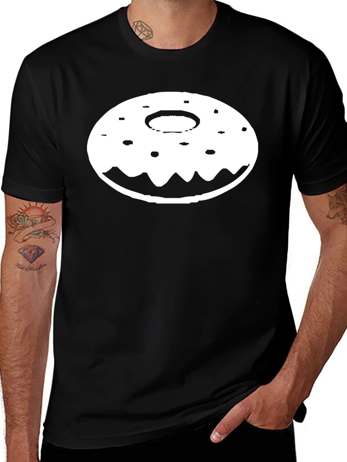 Variant 30 of Donut Graphic Tee - Unisex Black T-Shirt