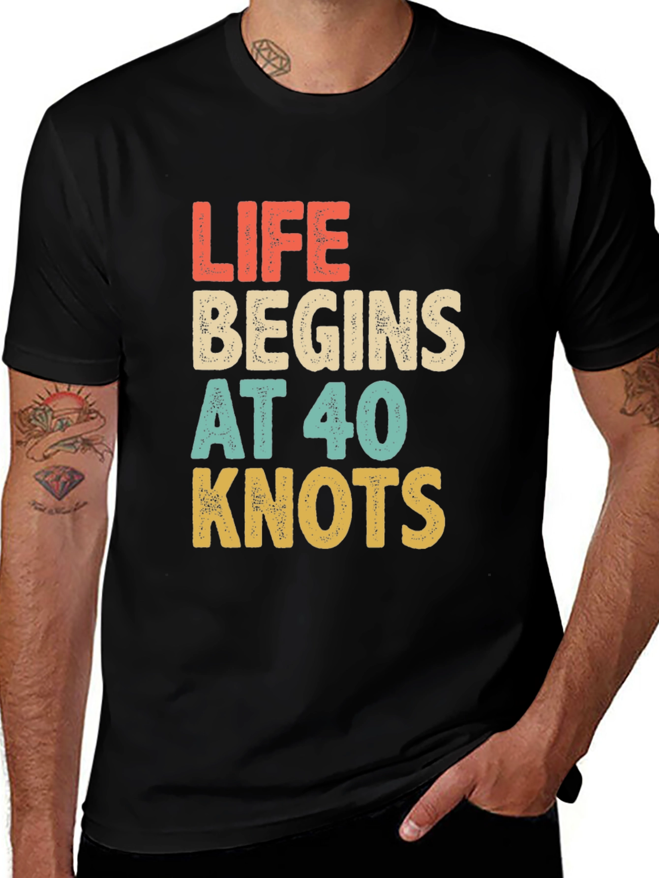 Variant 30 of Life Begins at 40 Knots Graphic Tee