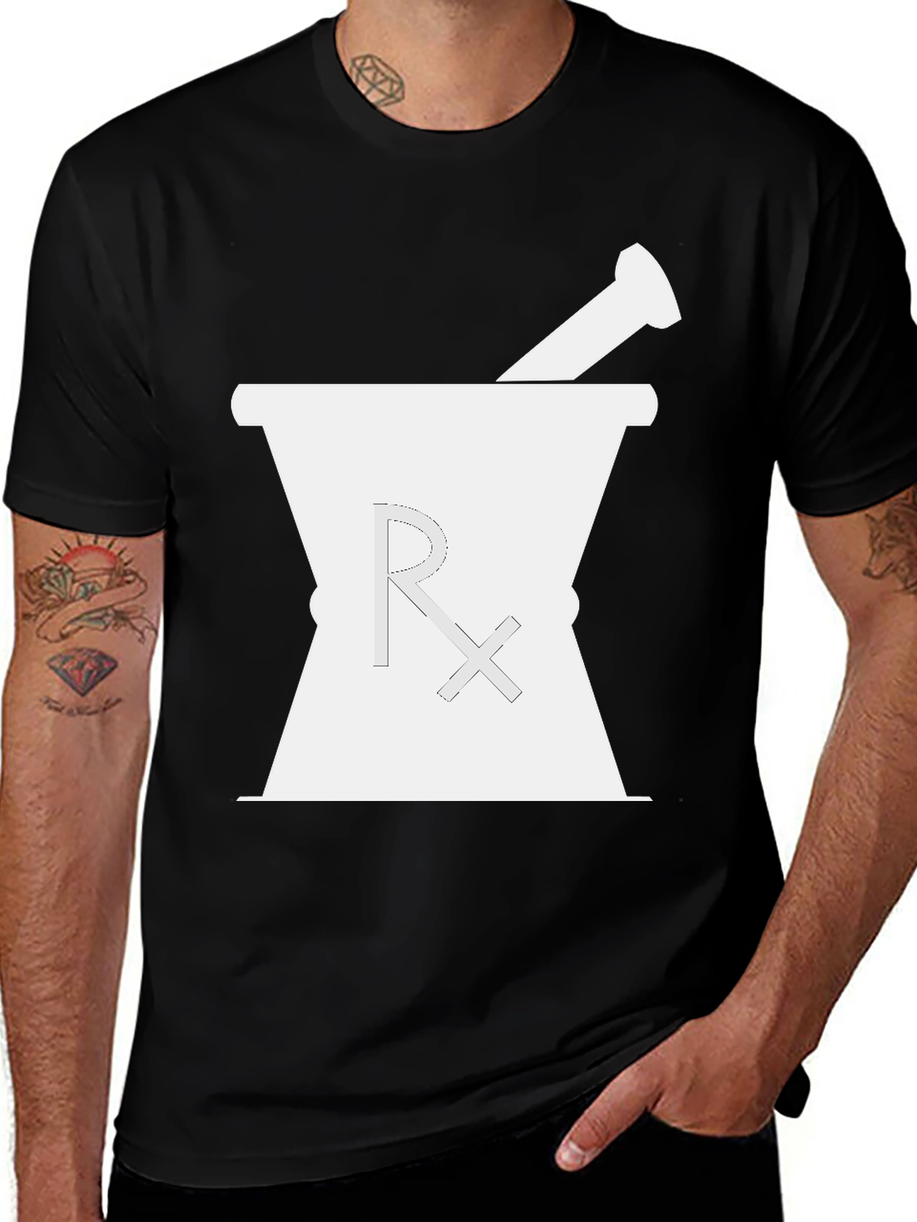 Rx Mortar & Pestle Graphic Tee - Pharmacy Apparel