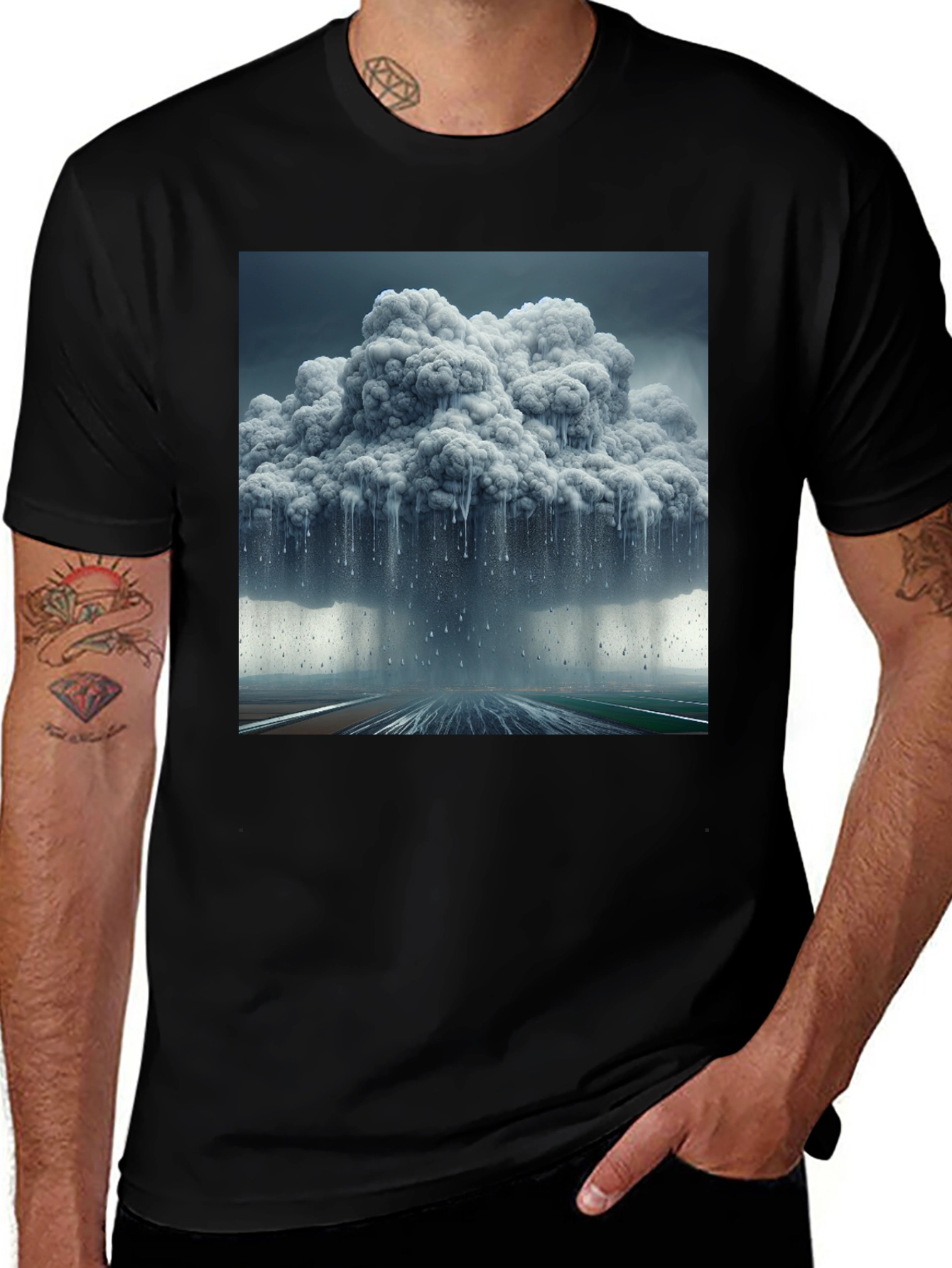 Variant 5 of Stormy Cloud Graphic Tee - Weather Inspired Fashion