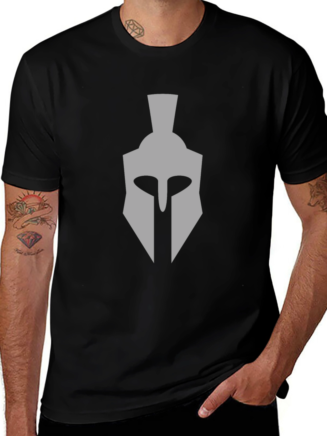 Variant 13 of Spartan Helmet Graphic T-Shirt - Classic Design