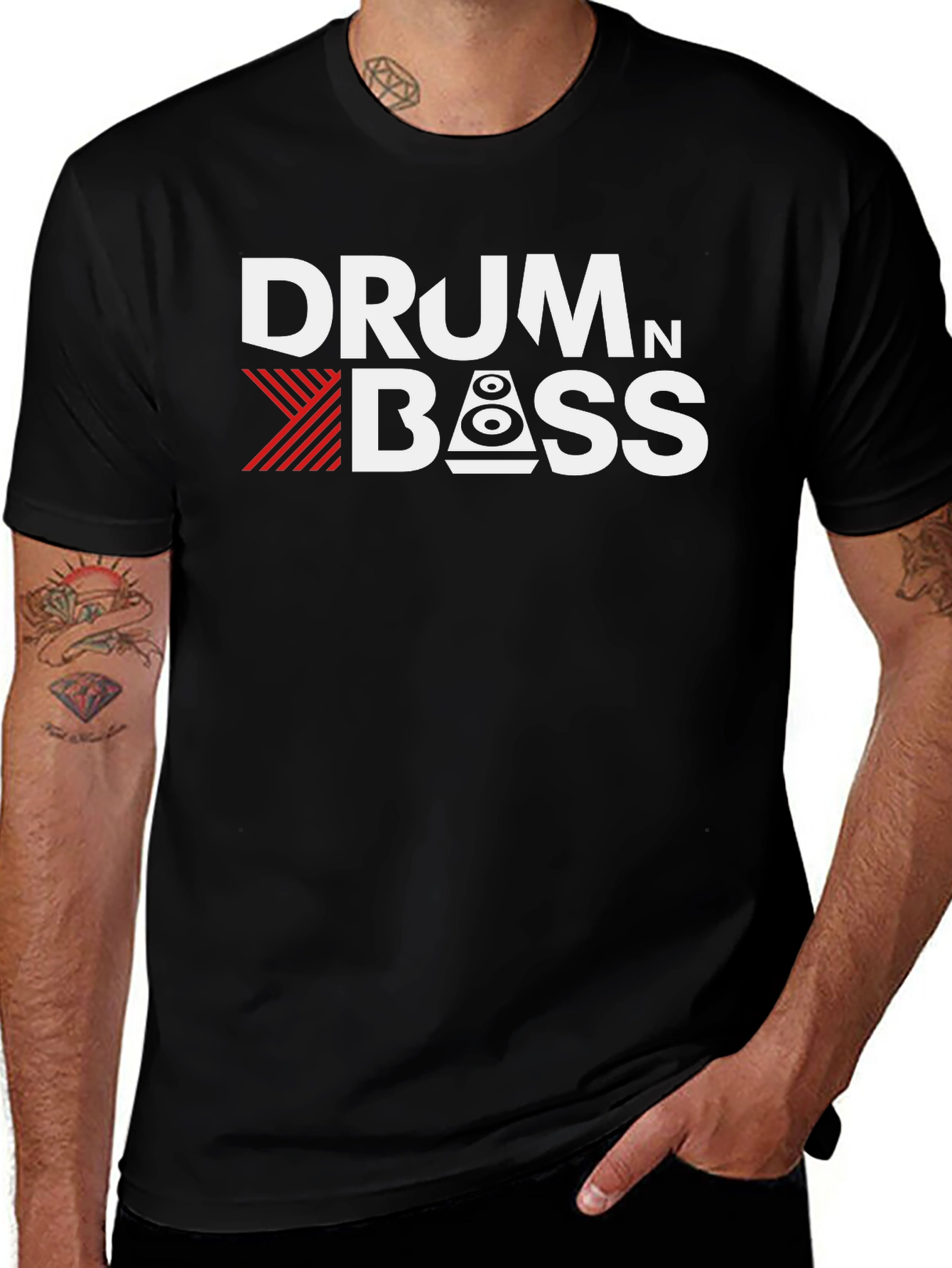 Variant 13 of Drum and Bass Black Graphic T-Shirt