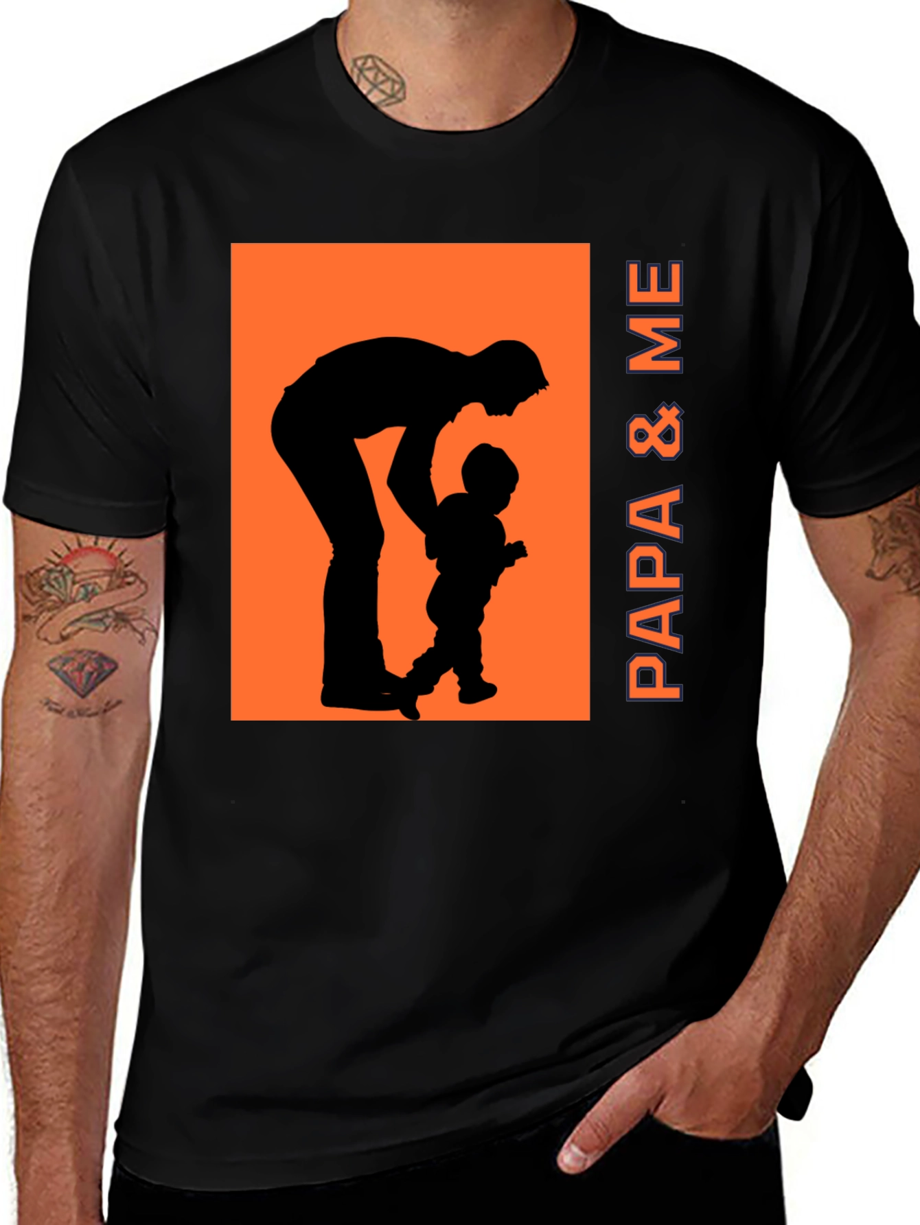 Variant 28 of Papa & Me Graphic T-Shirt - Father & Child Silhouette