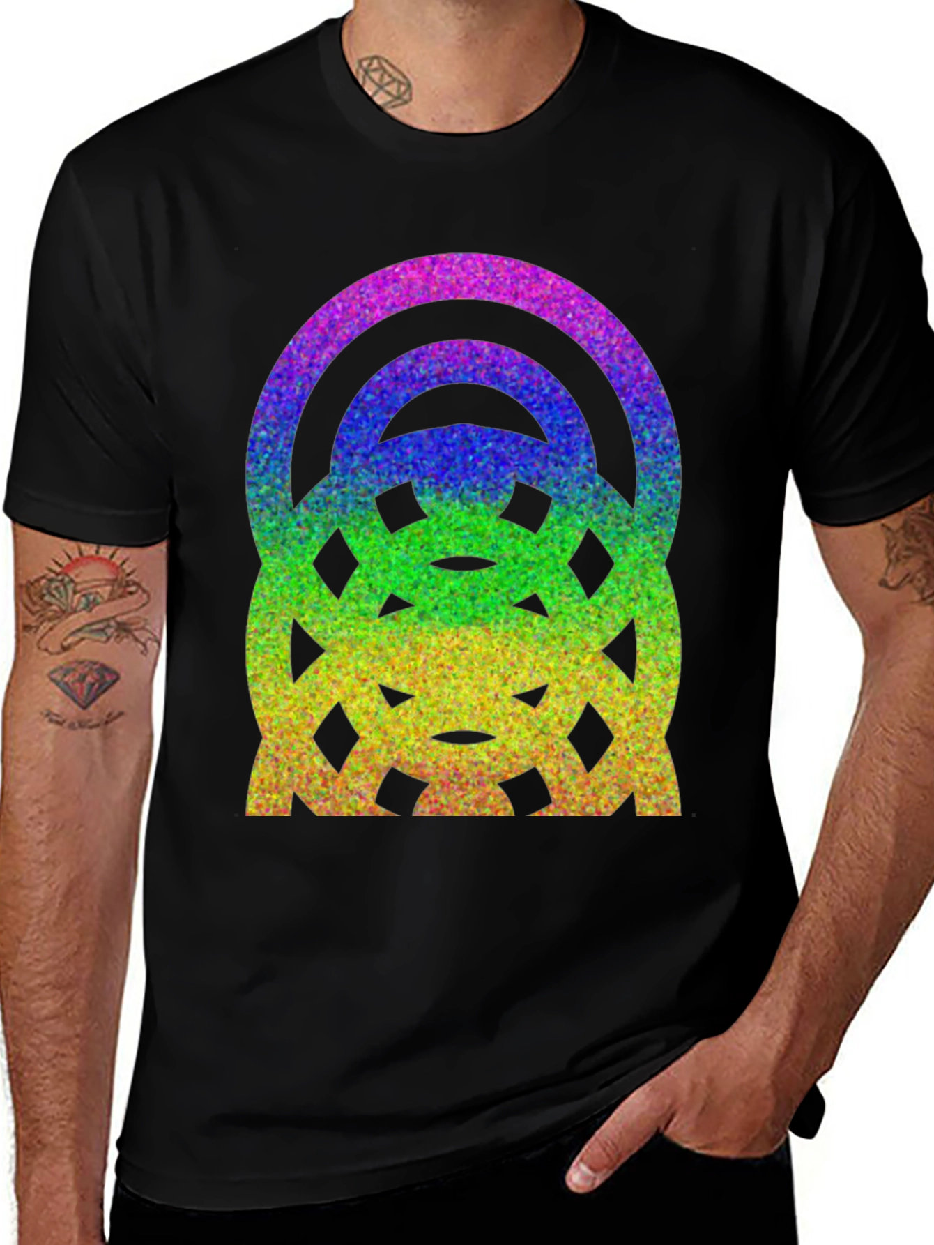 Variant 12 of Rainbow Glitter Graphic Tee