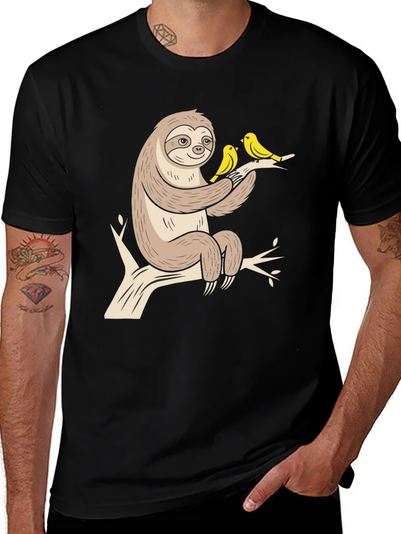 Variant 28 of Sloth & Birds Graphic Tee - Relaxed Fit