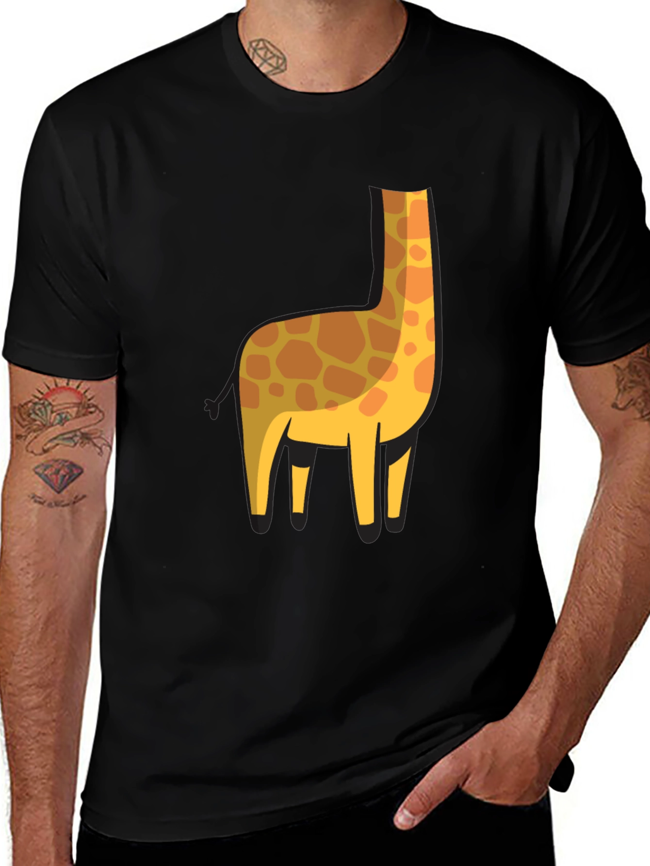 Variant 22 of Giraffe Silhouette Graphic Tee - Black
