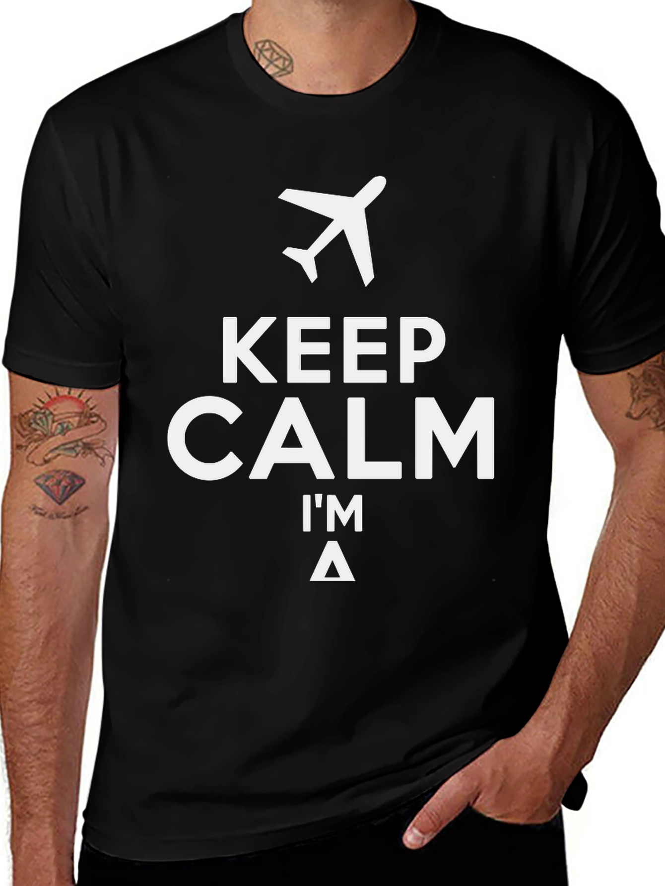Variant 7 of Keep Calm Pilot T-Shirt - Airplane Design