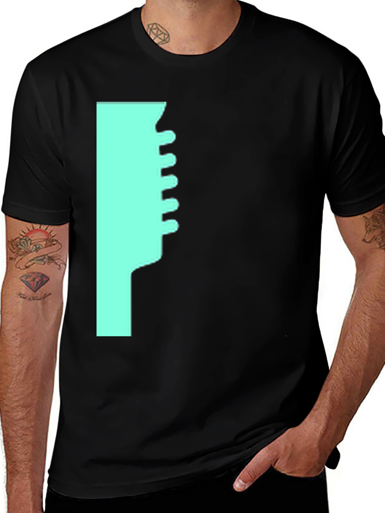 Modern Graphic T-Shirt - Teal Abstract Design