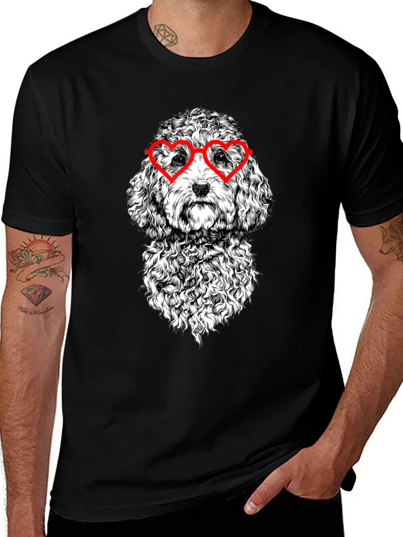 Variant 15 of Dog With Heart Glasses Graphic T-Shirt