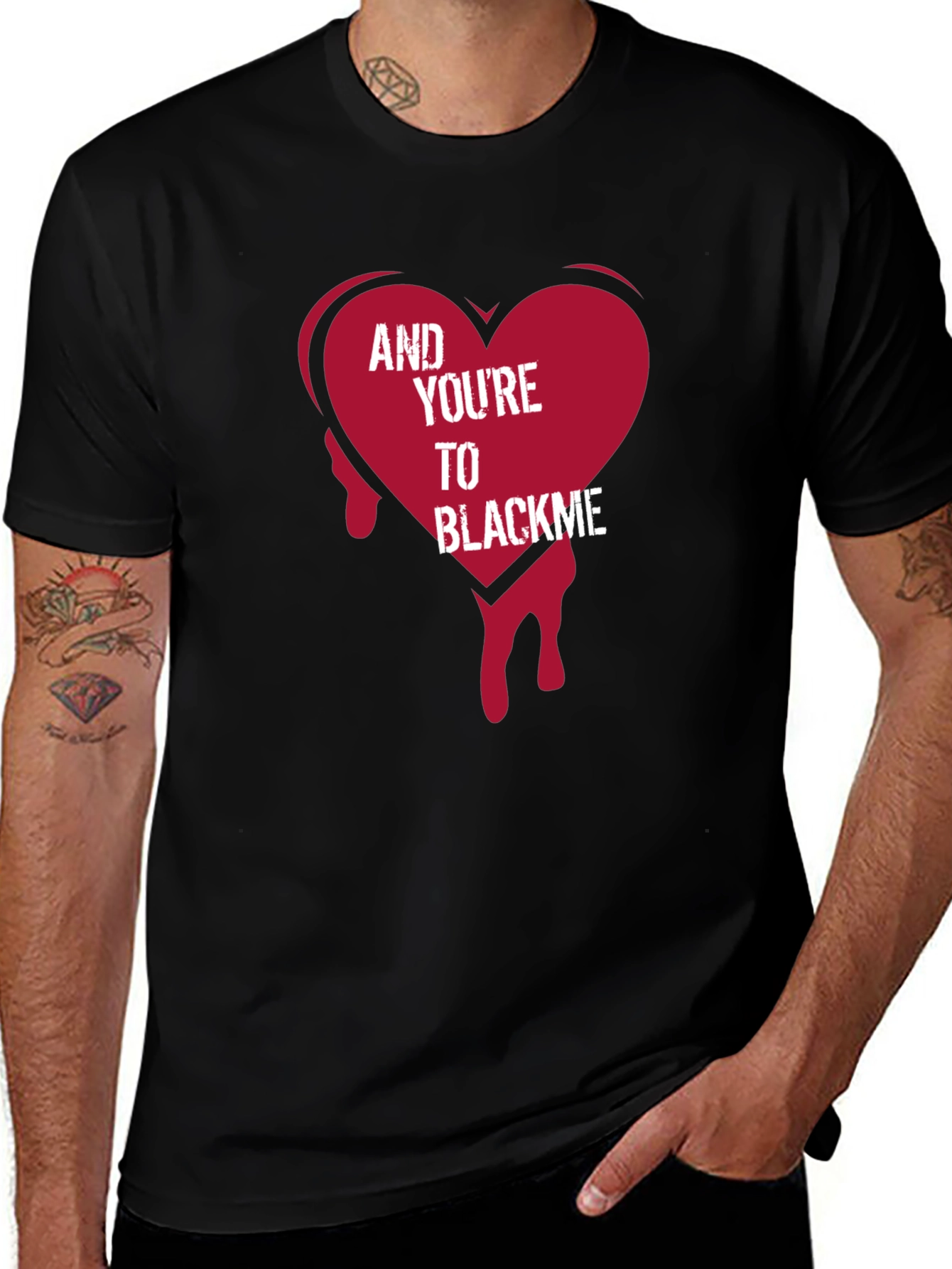 Variant 11 of Edgy Graphic T-Shirt - And You're To Blackme - Black