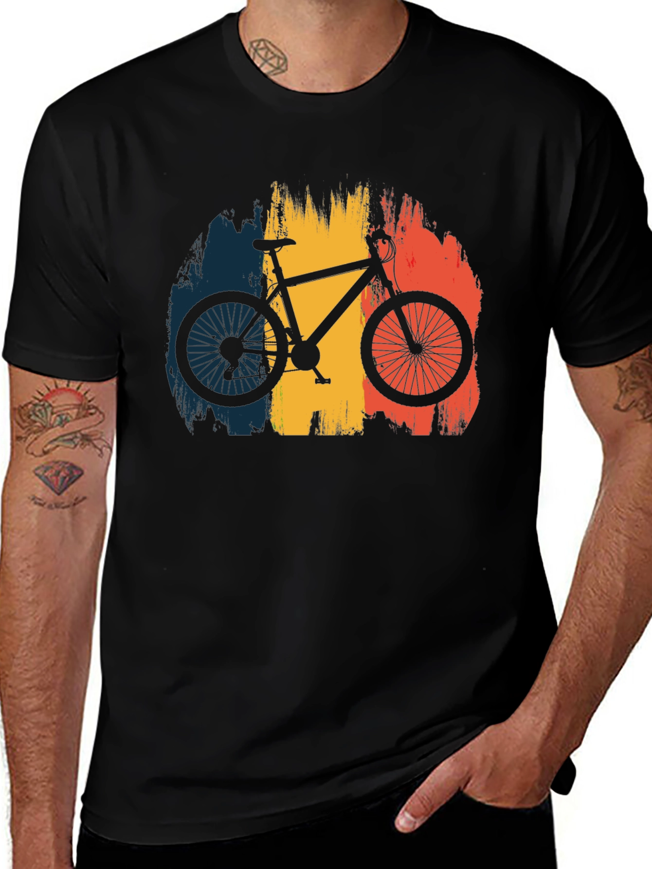 Variant 30 of Retro Bike Graphic T-Shirt - Black