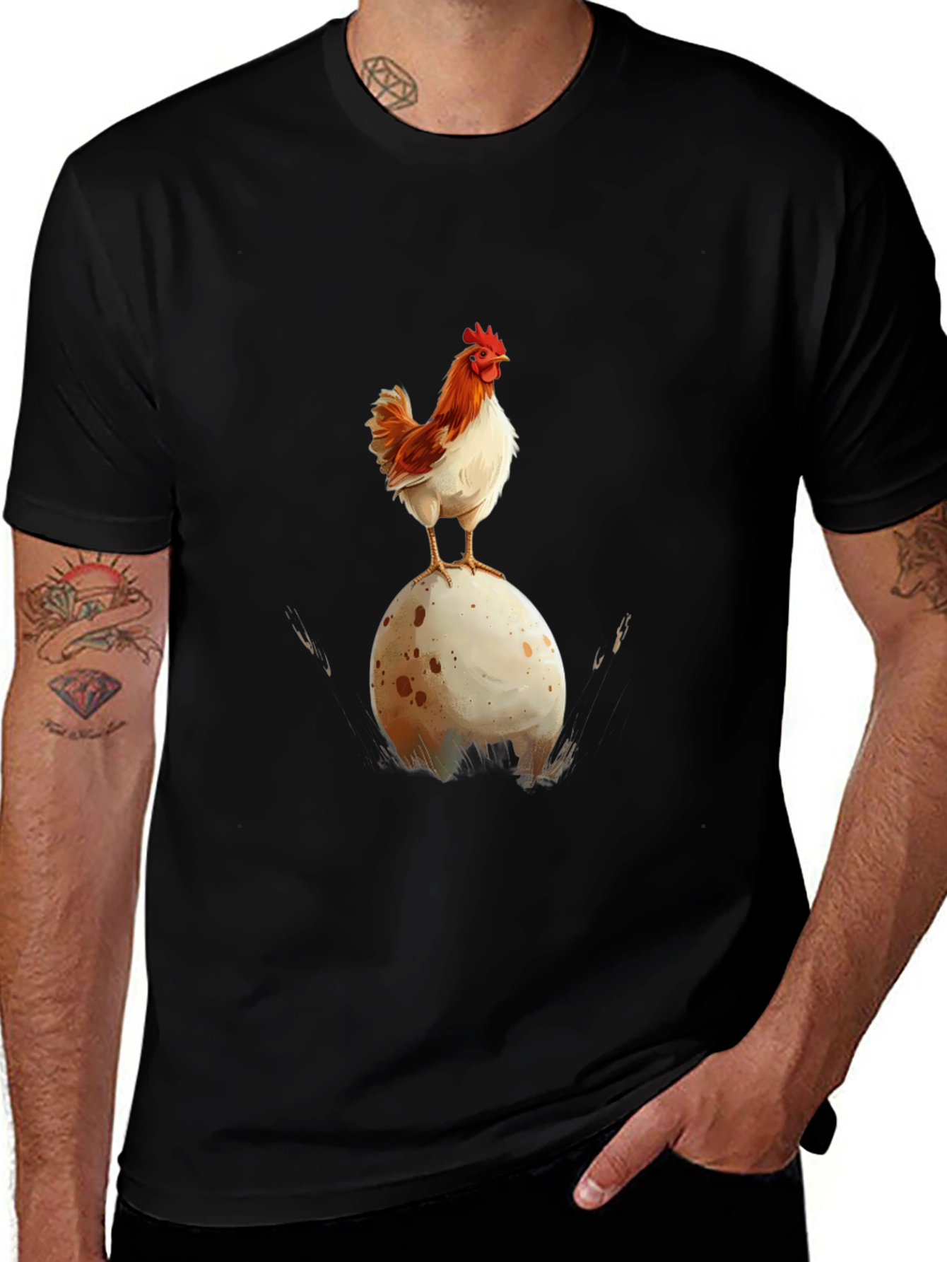Variant 30 of Chicken and Egg Graphic Tee - Quirky & Fun Design