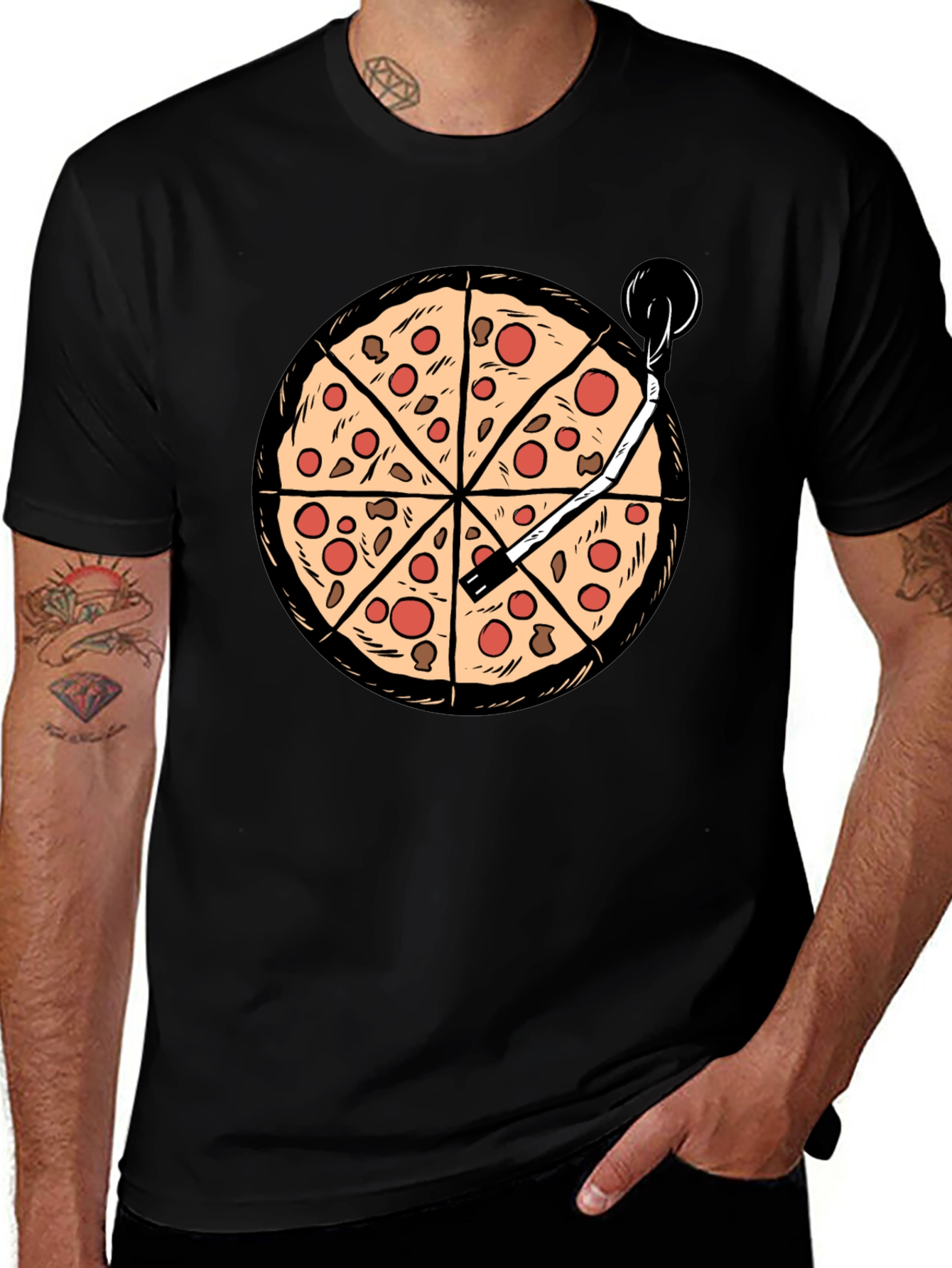 Variant 28 of Pizza DJ T-Shirt - Turntable Pizza Slice