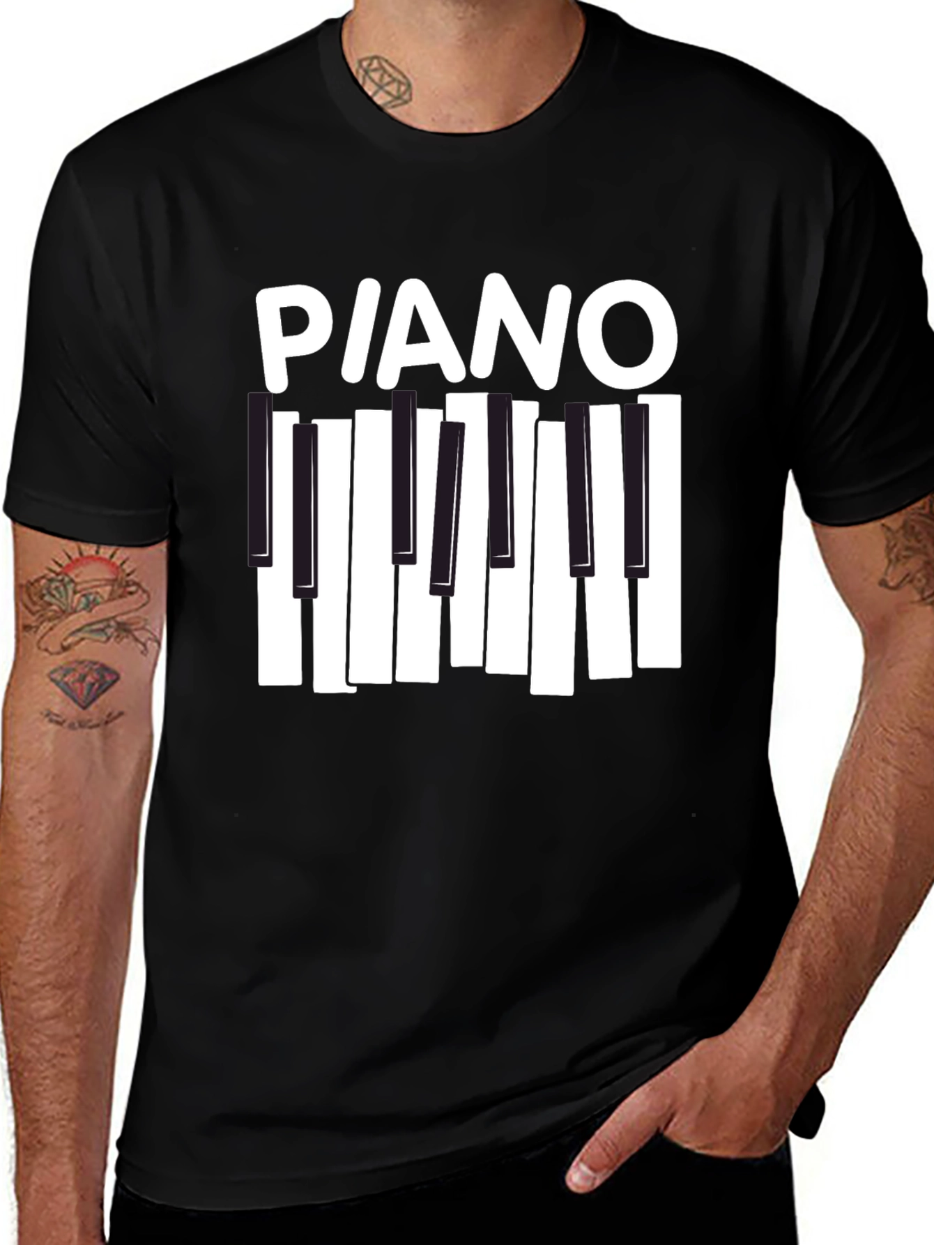 Variant 3 of Piano Keys Graphic T-Shirt - Music Lover Tee