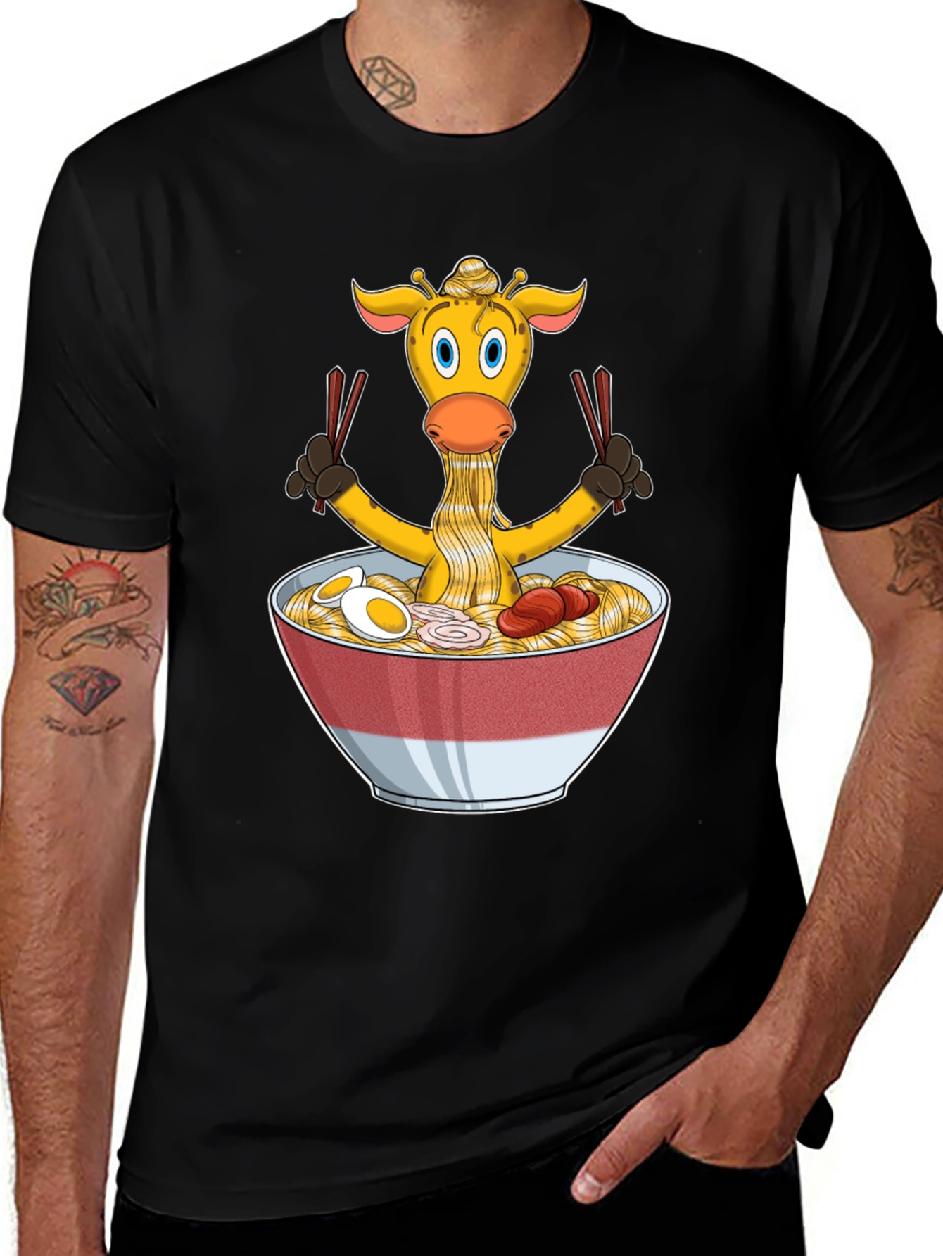 Variant 10 of Giraffe Ramen T-Shirt - Unique Graphic Tee