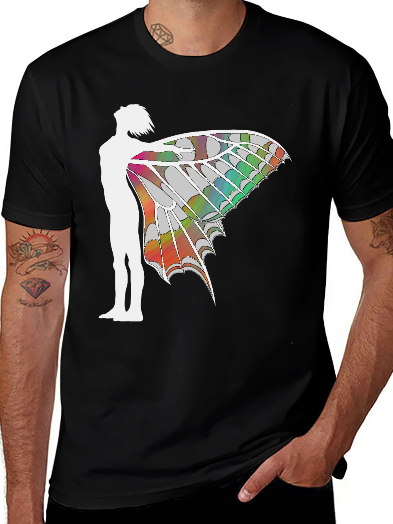 Variant 12 of Winged Silhouette Graphic T-Shirt