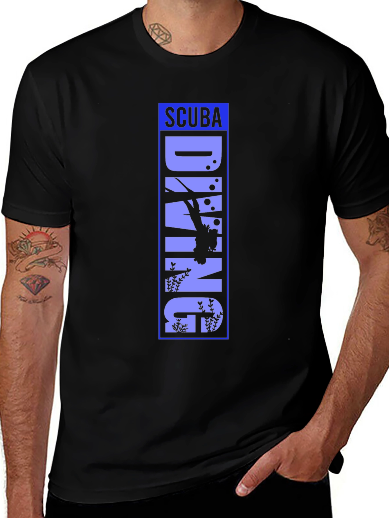 Variant 15 of Scuba Diving Graphic Tee - Black