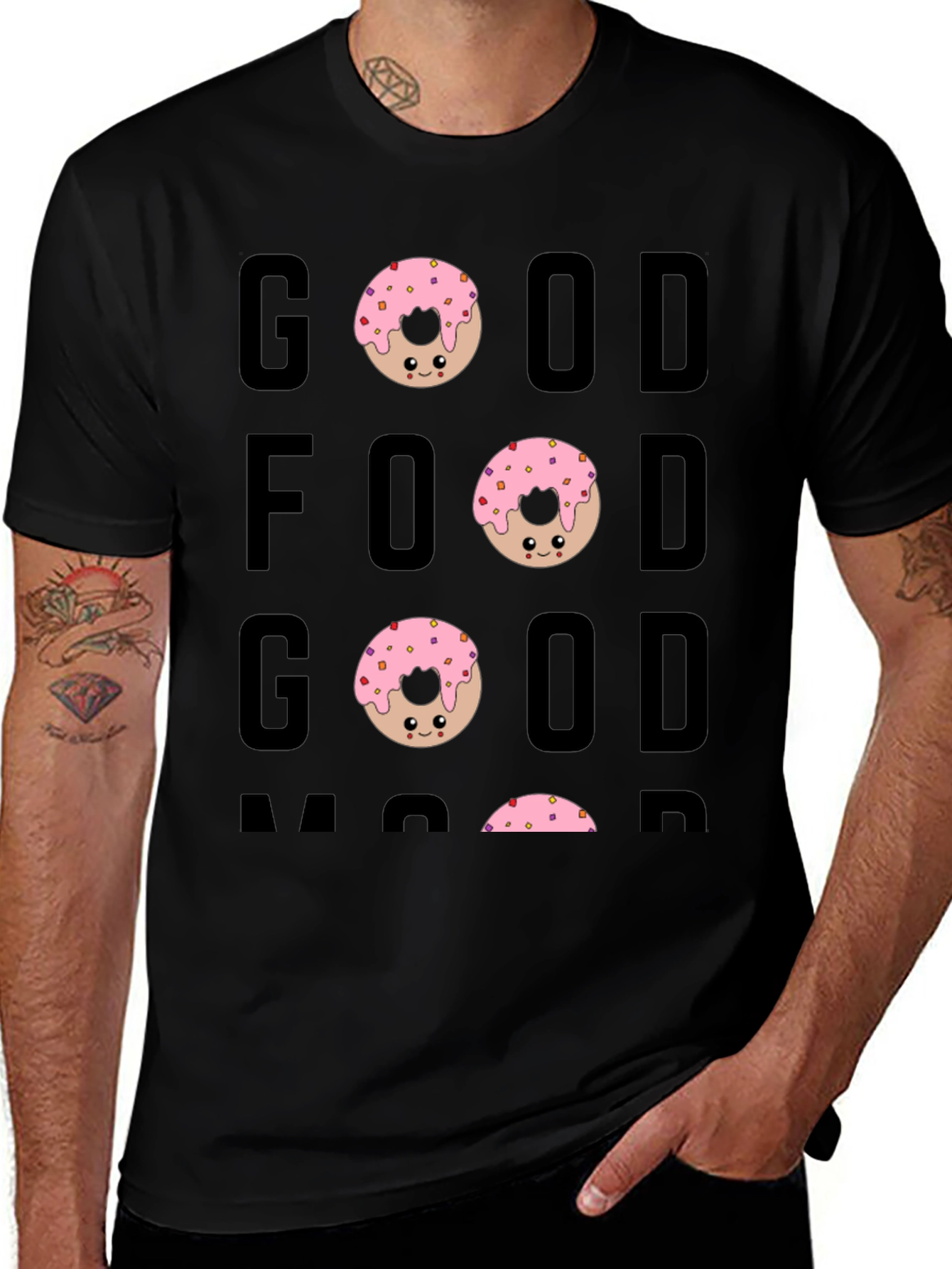 Variant 27 of Good Food Good Mood Donut Graphic Tee
