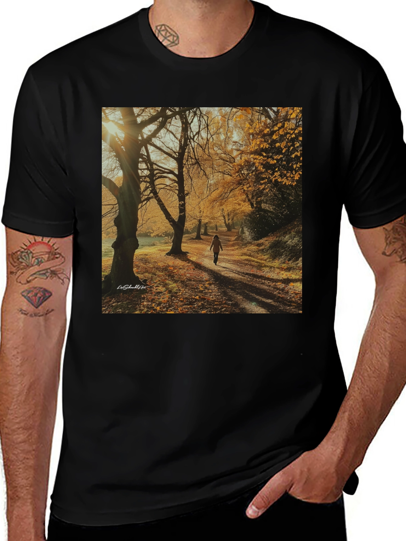 Variant 23 of Autumn Path T-Shirt - Nature Scene Tee