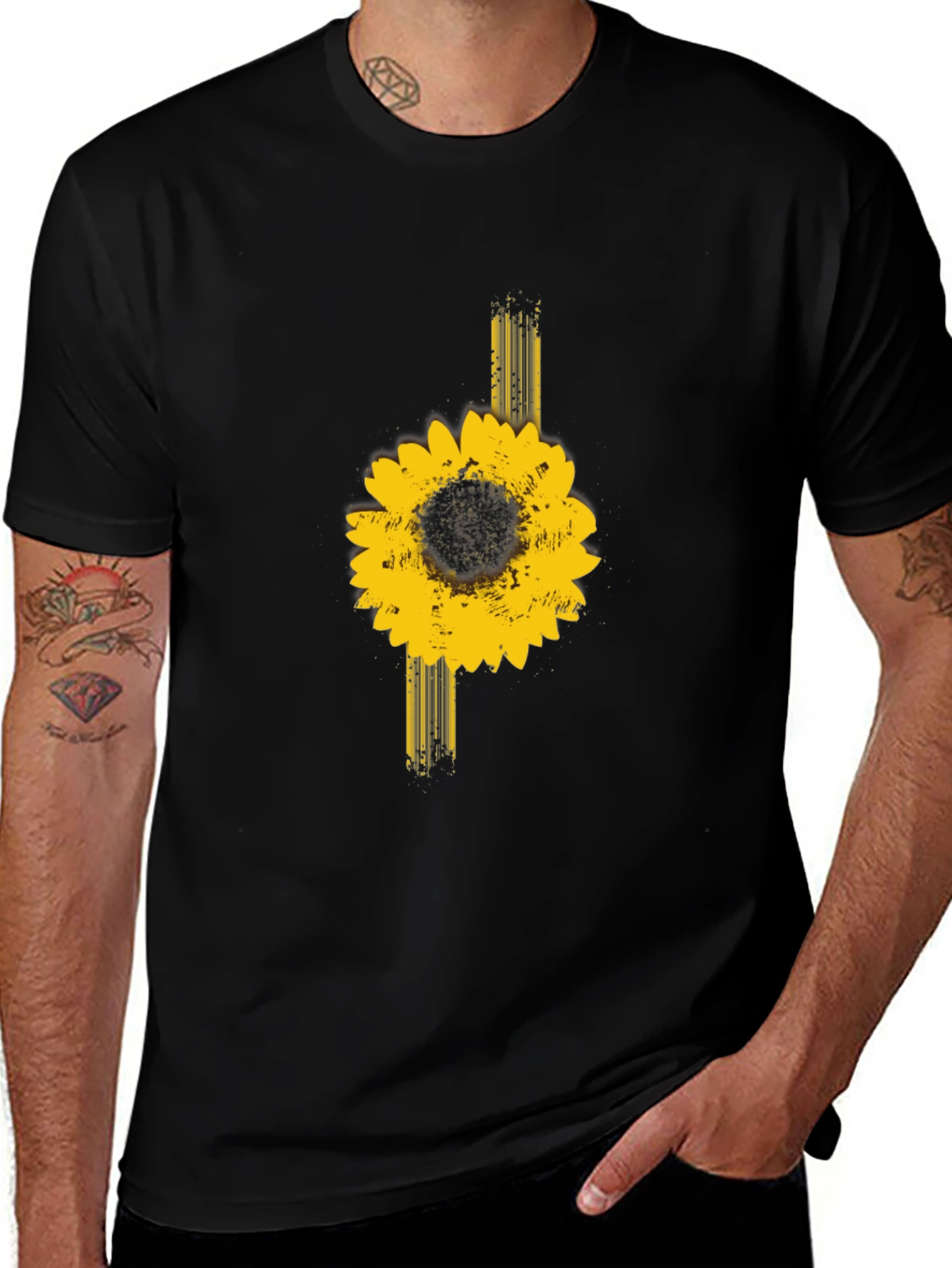 Variant 28 of Sunflower Graphic Print Black T-Shirt