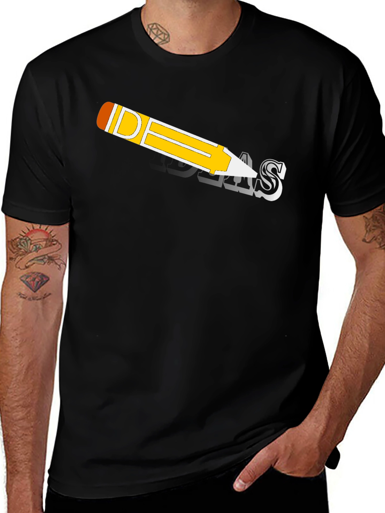 Variant 3 of Ideas Pencil Graphic T-Shirt - Black
