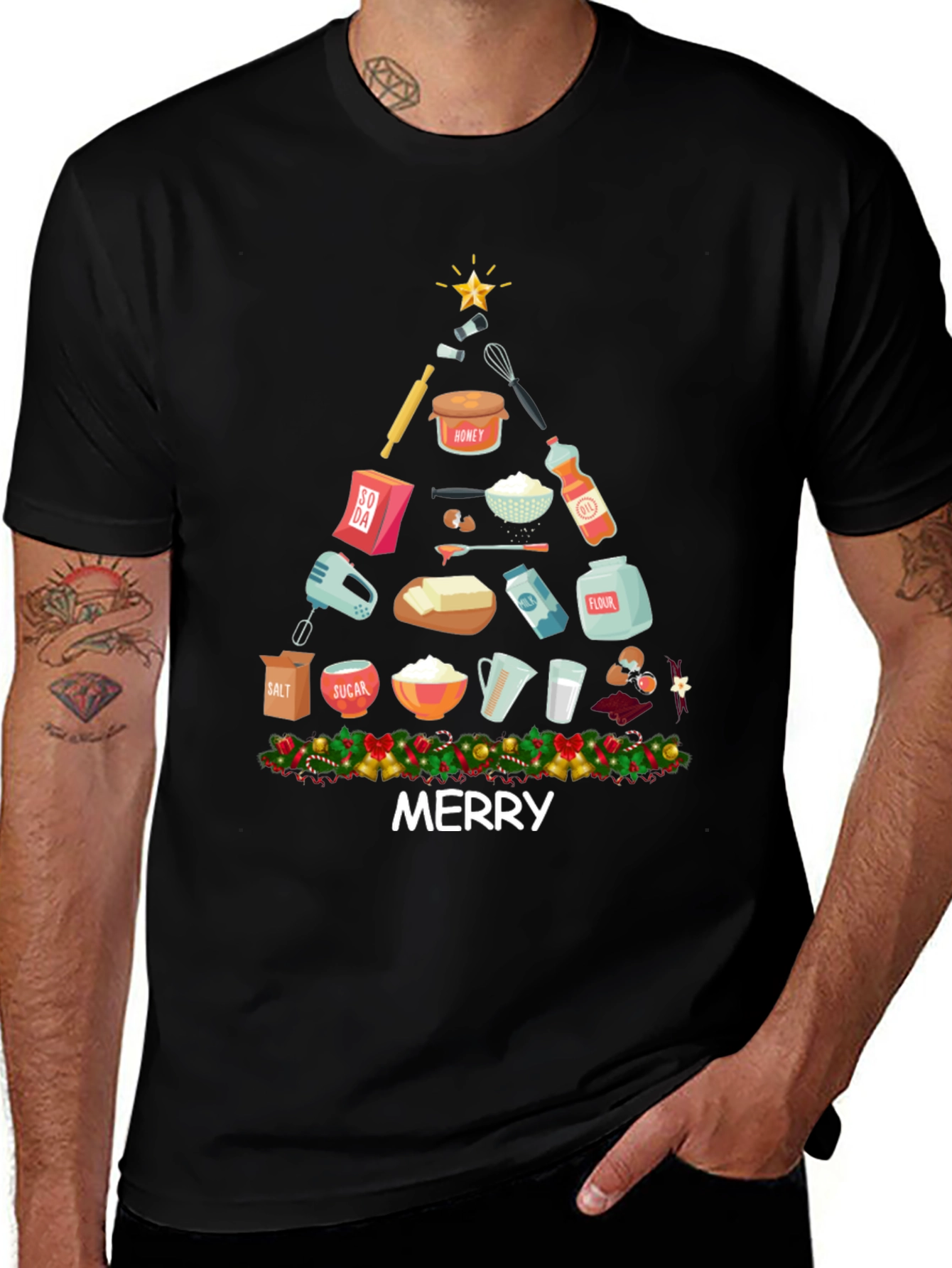 Variant 7 of Baking Christmas Tree T-Shirt Merry Holiday