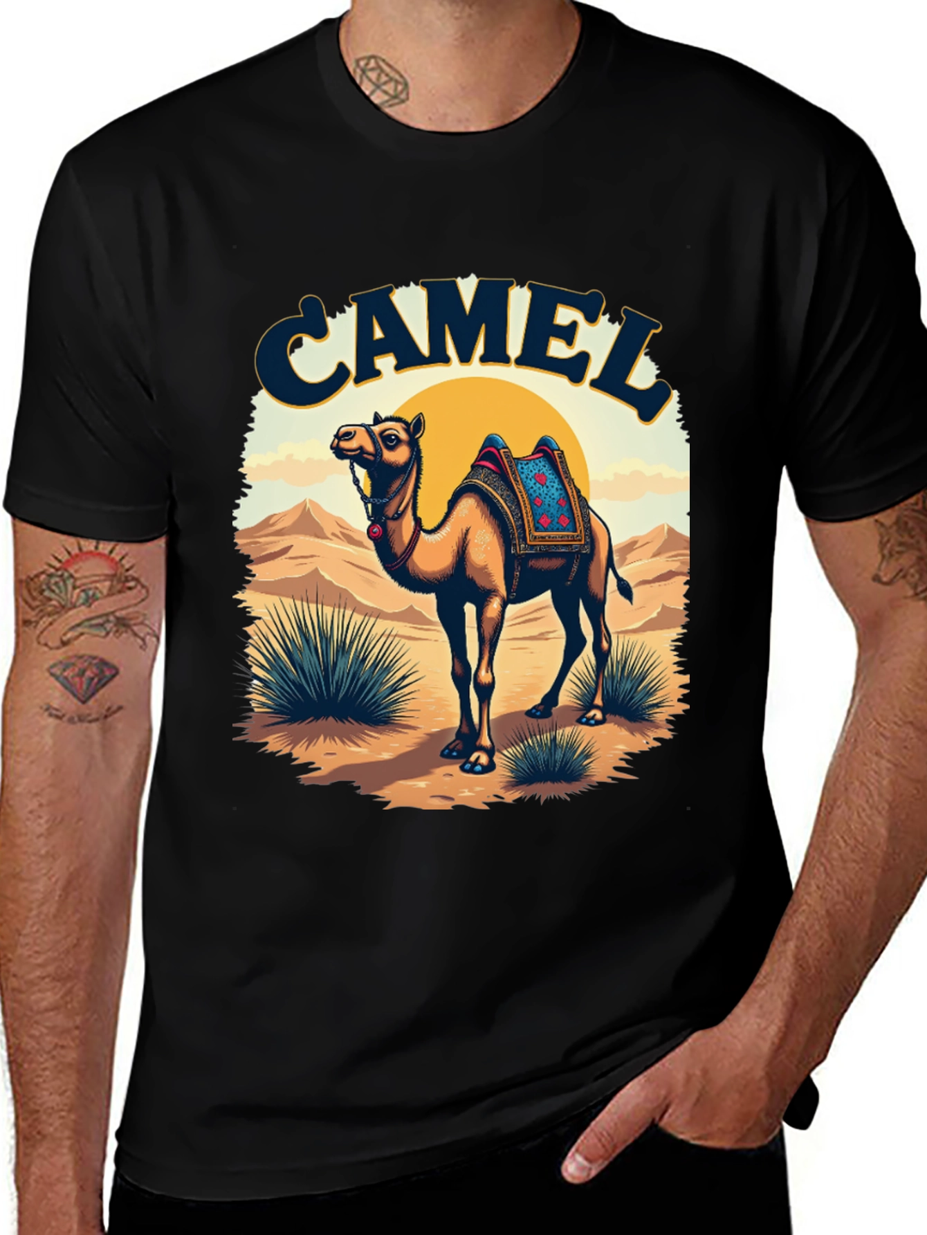 Variant 26 of Camel Desert Scene Graphic Tee