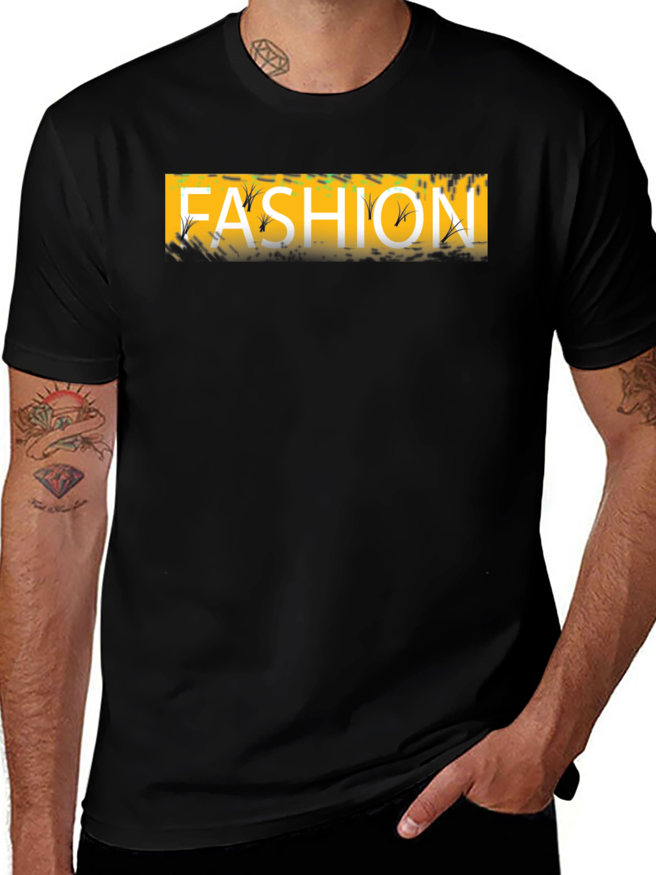 Fashion Graphic Tee - Stylish Black T-Shirt for Men