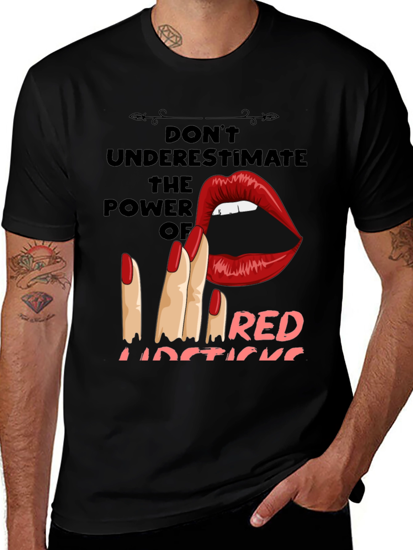 Variant 10 of Red Lipstick Power T-Shirt - Stylish Graphic Tee