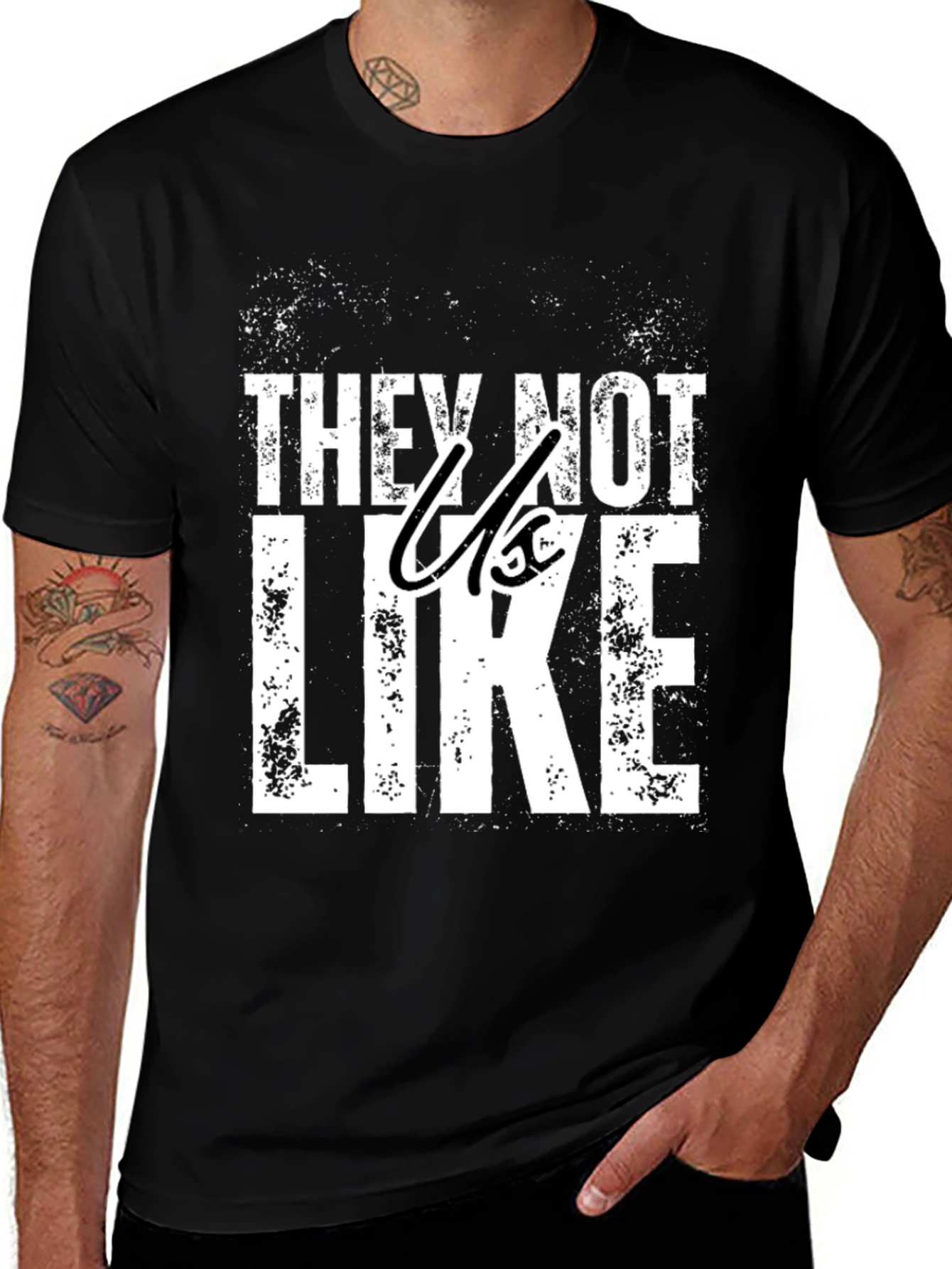 Variant 13 of They Not Like Us Graphic Tee - Black Cotton T-Shirt