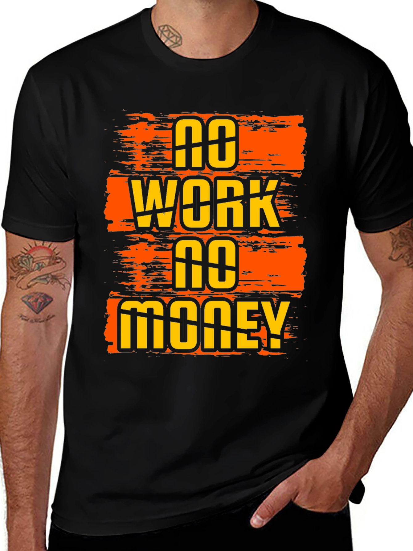 No Work No Money Black T-Shirt