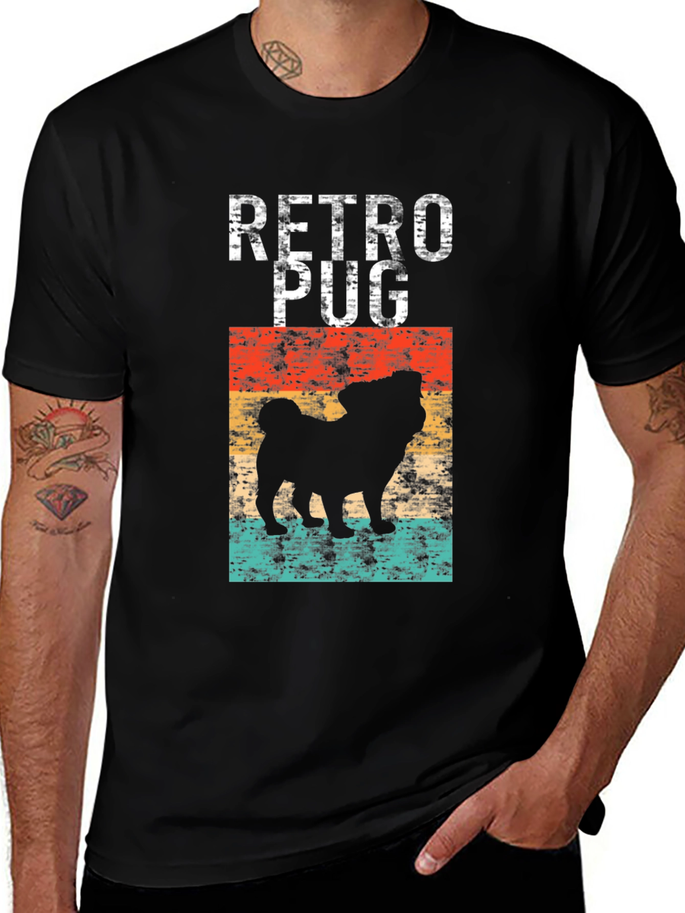 Variant 16 of Retro Pug Graphic Tee - Stylish Dog Lover Shirt