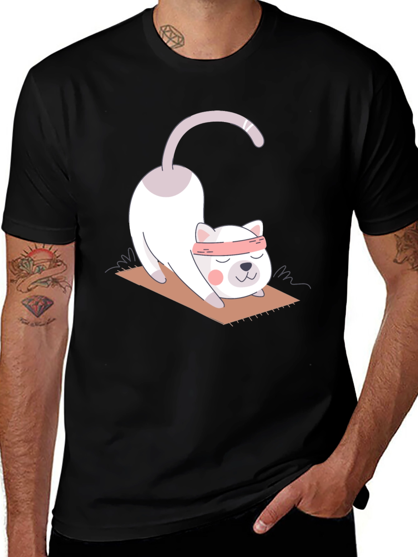 Variant 27 of Yoga Cat T-Shirt - Cute Stretch Design