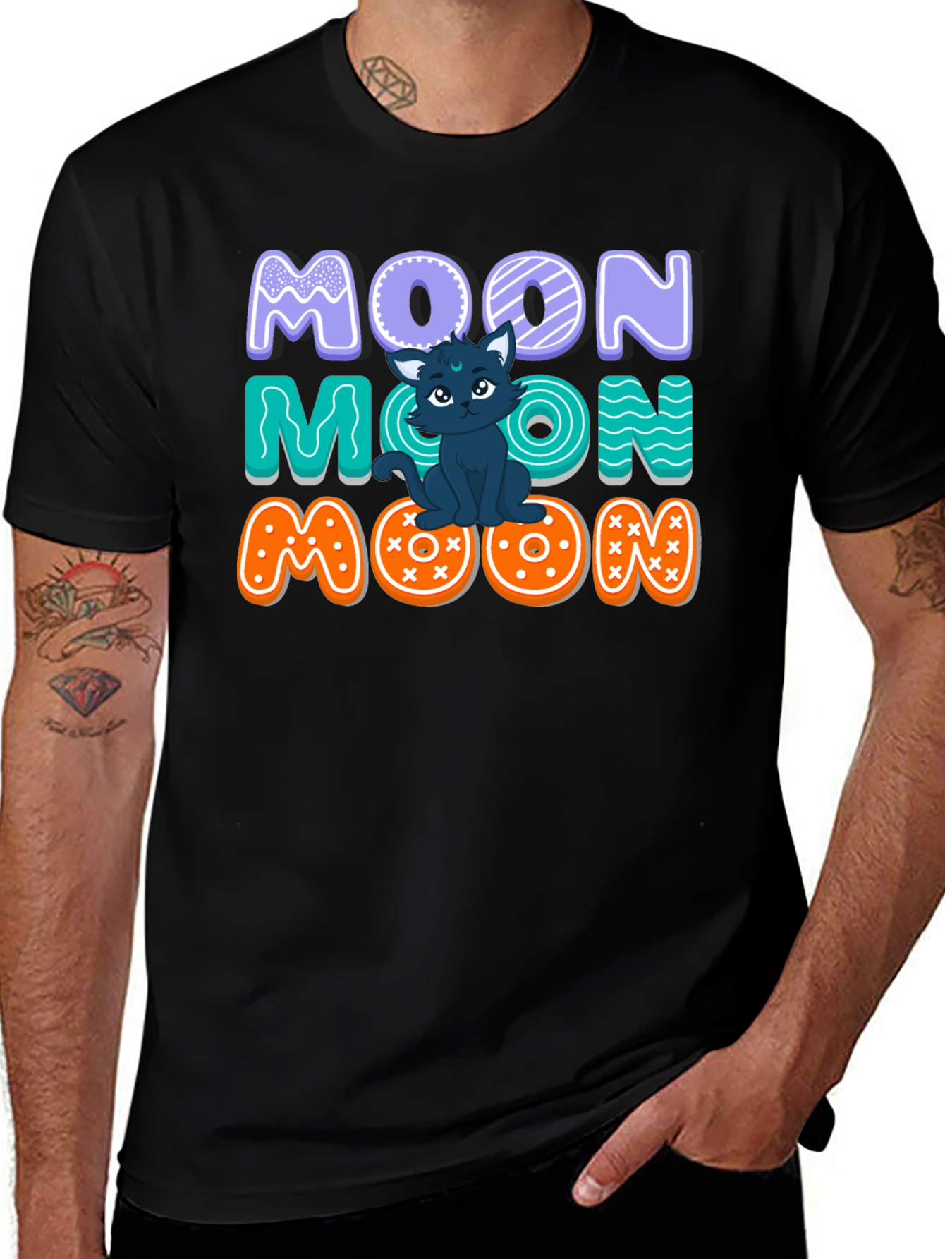 Variant 29 of Cute Cat Moon Graphic T-Shirt