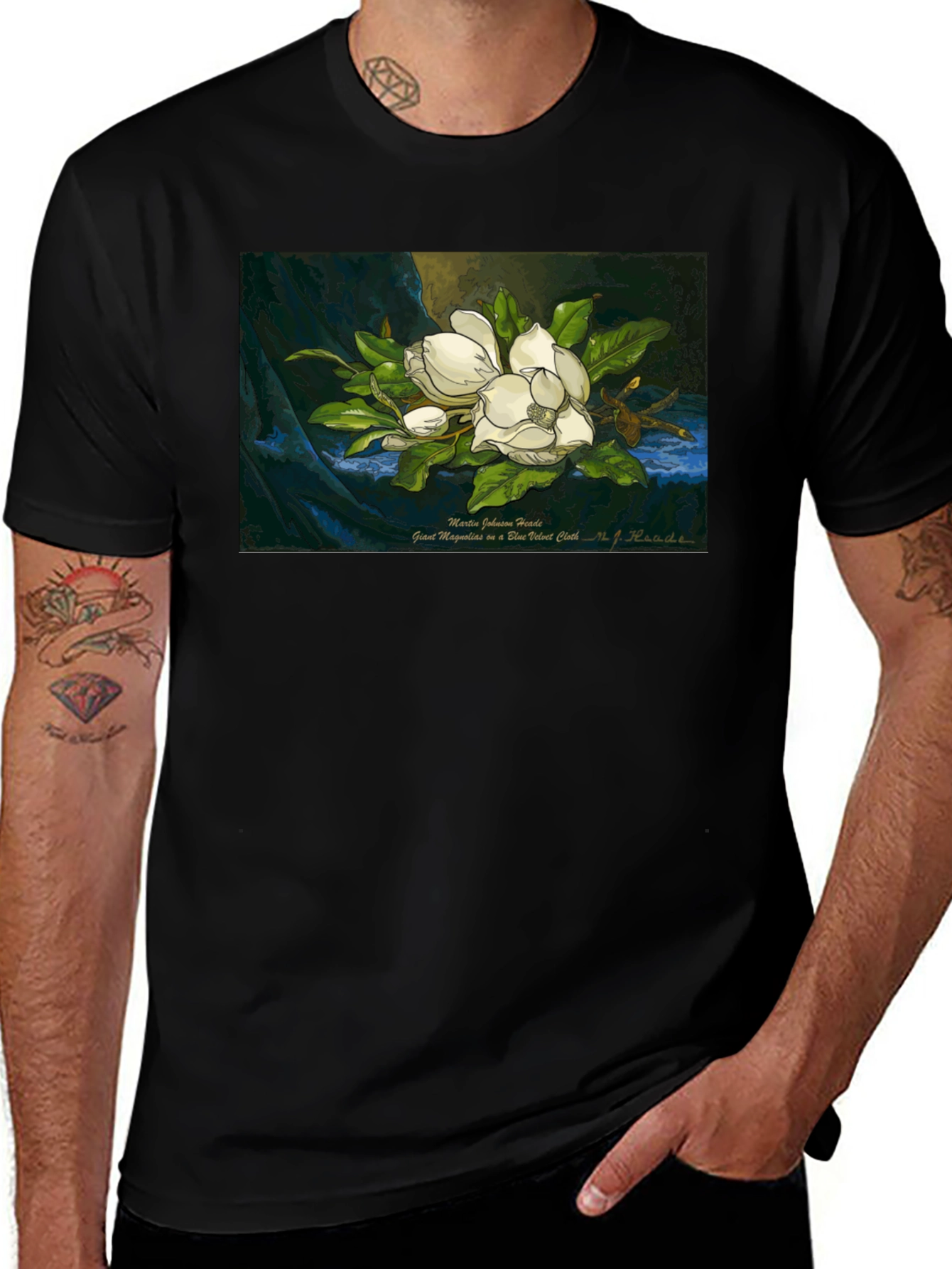 Variant 2 of Magnolia Art Print T-Shirt - Elegant Floral Design