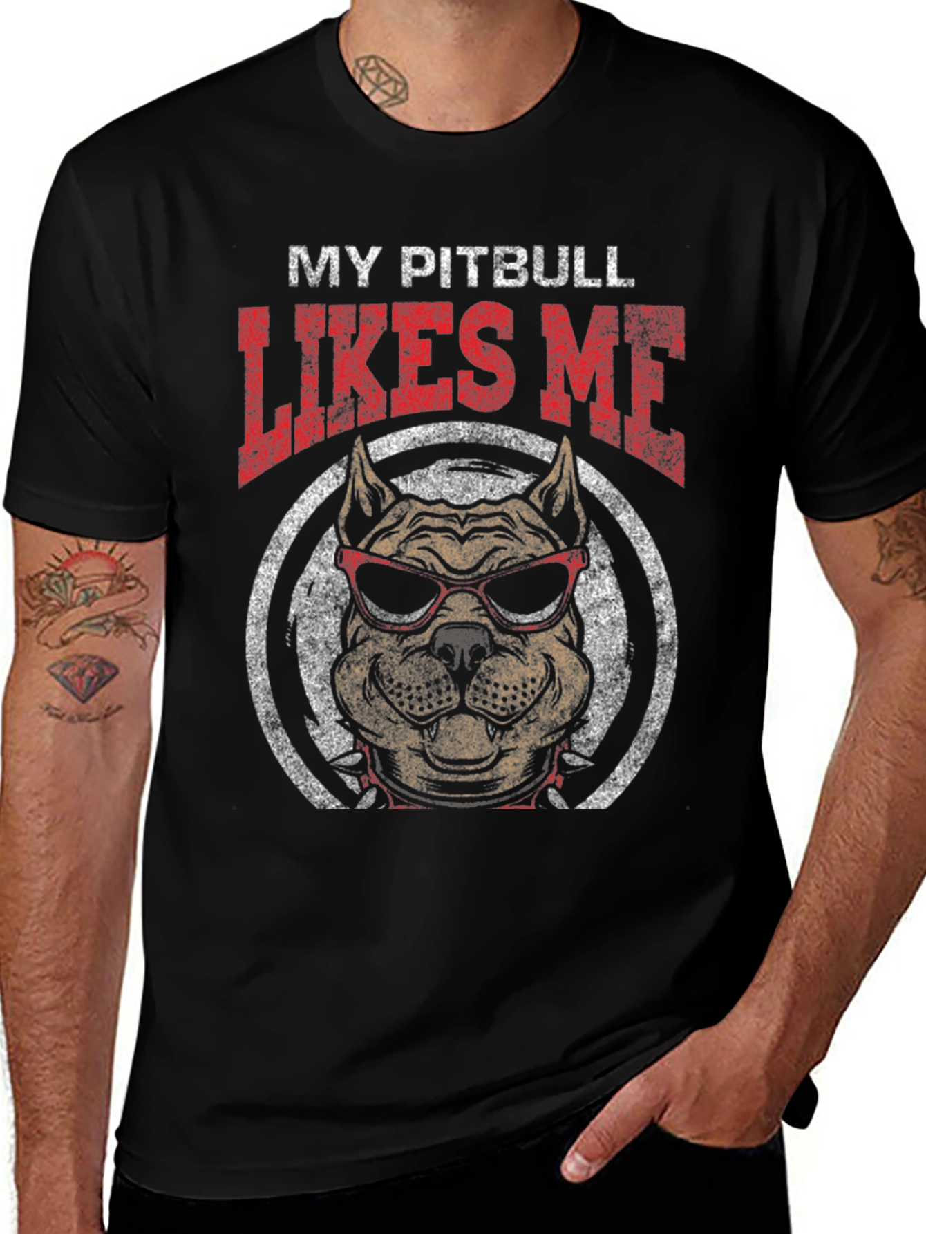 Variant 23 of My Pitbull Likes Me Graphic T-Shirt