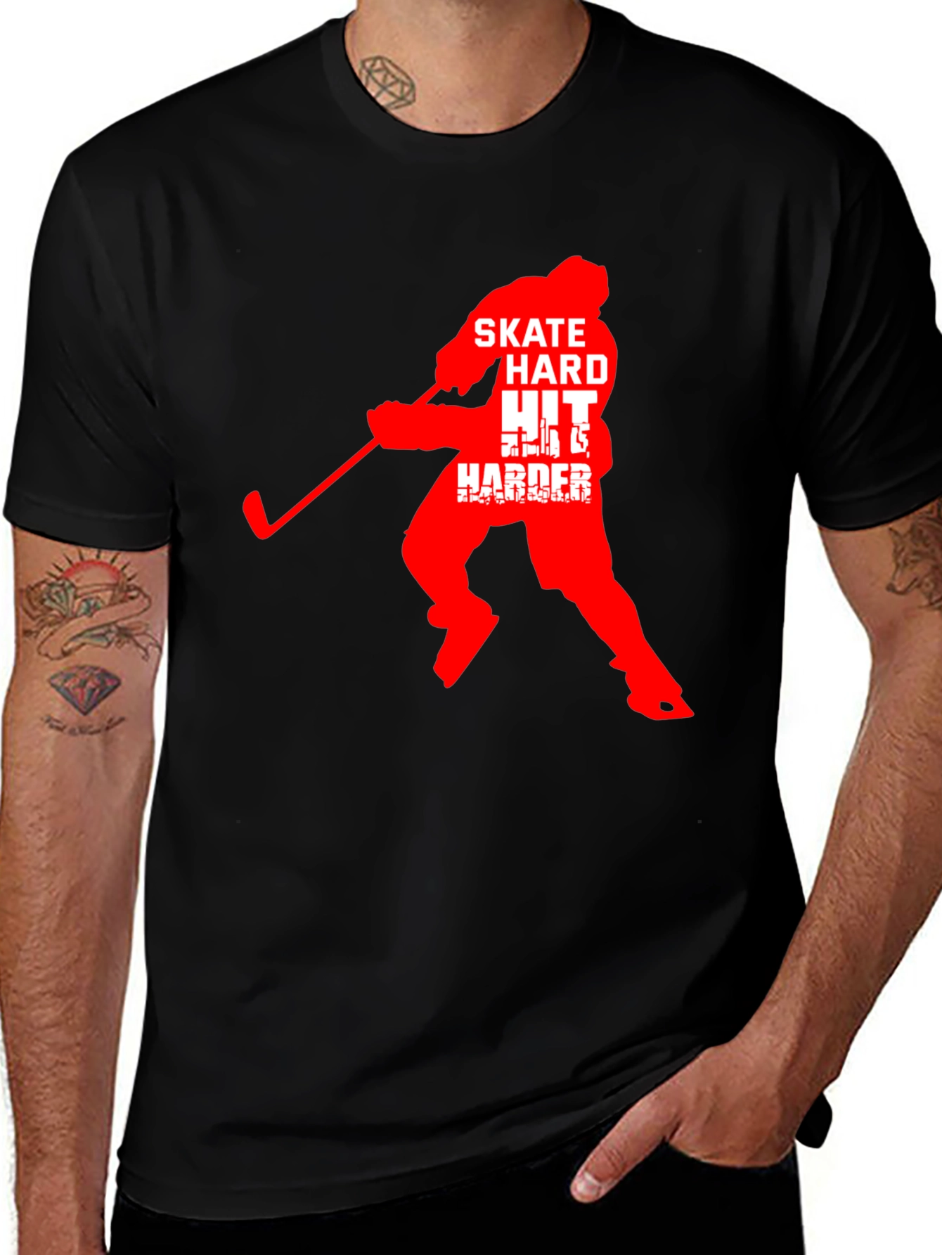Variant 9 of Hockey T-Shirt: Skate Hard, Hit Harder!