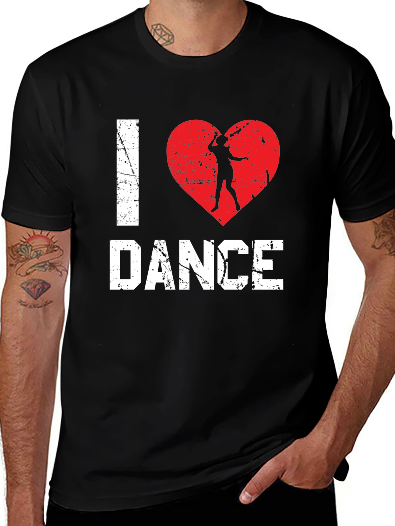 I Love Dance Graphic Tee - Black