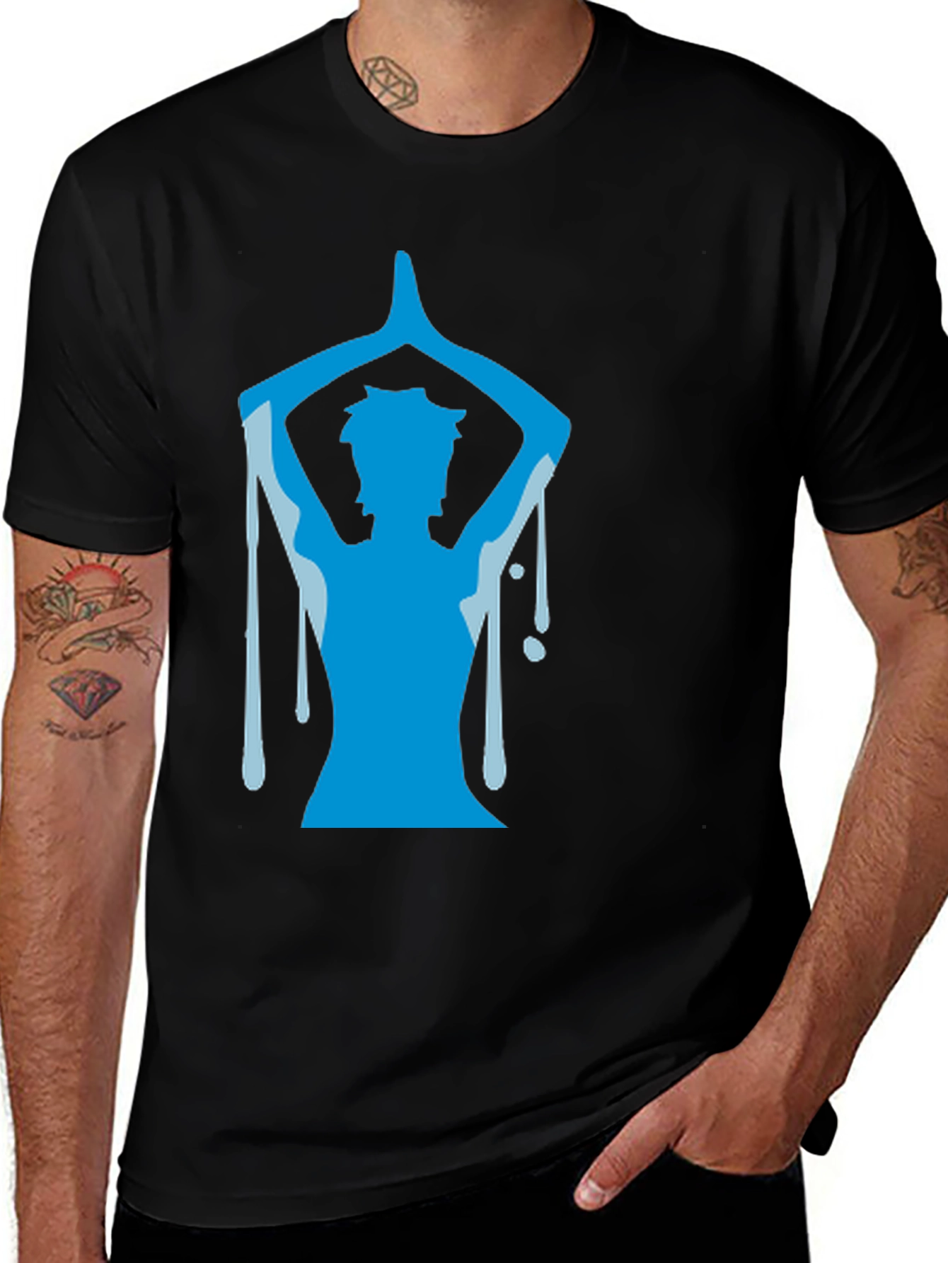 Variant 30 of Yoga Pose Graphic T-Shirt - Black