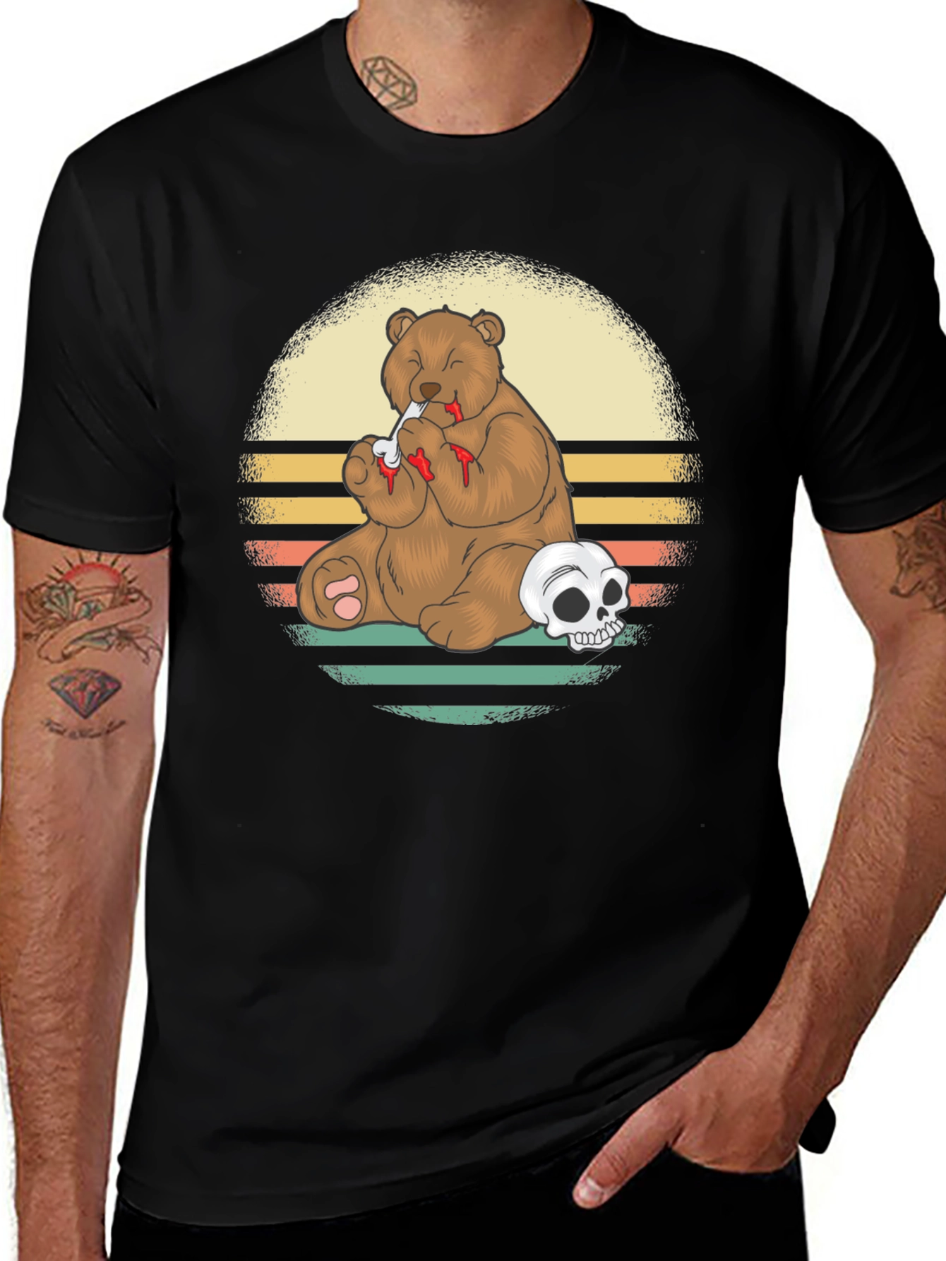 Variant 27 of Grizzly Bear Skull T-Shirt - Funny Graphic Tee