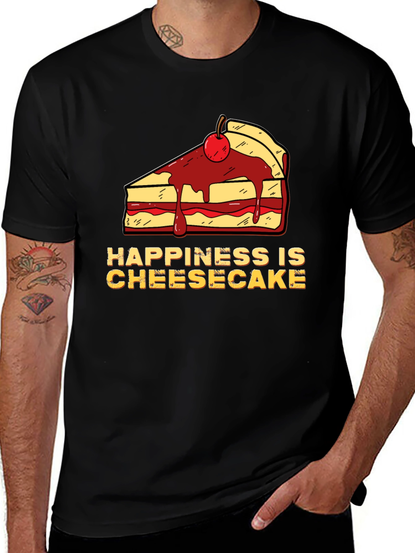 Happiness is Cheesecake Graphic T-Shirt