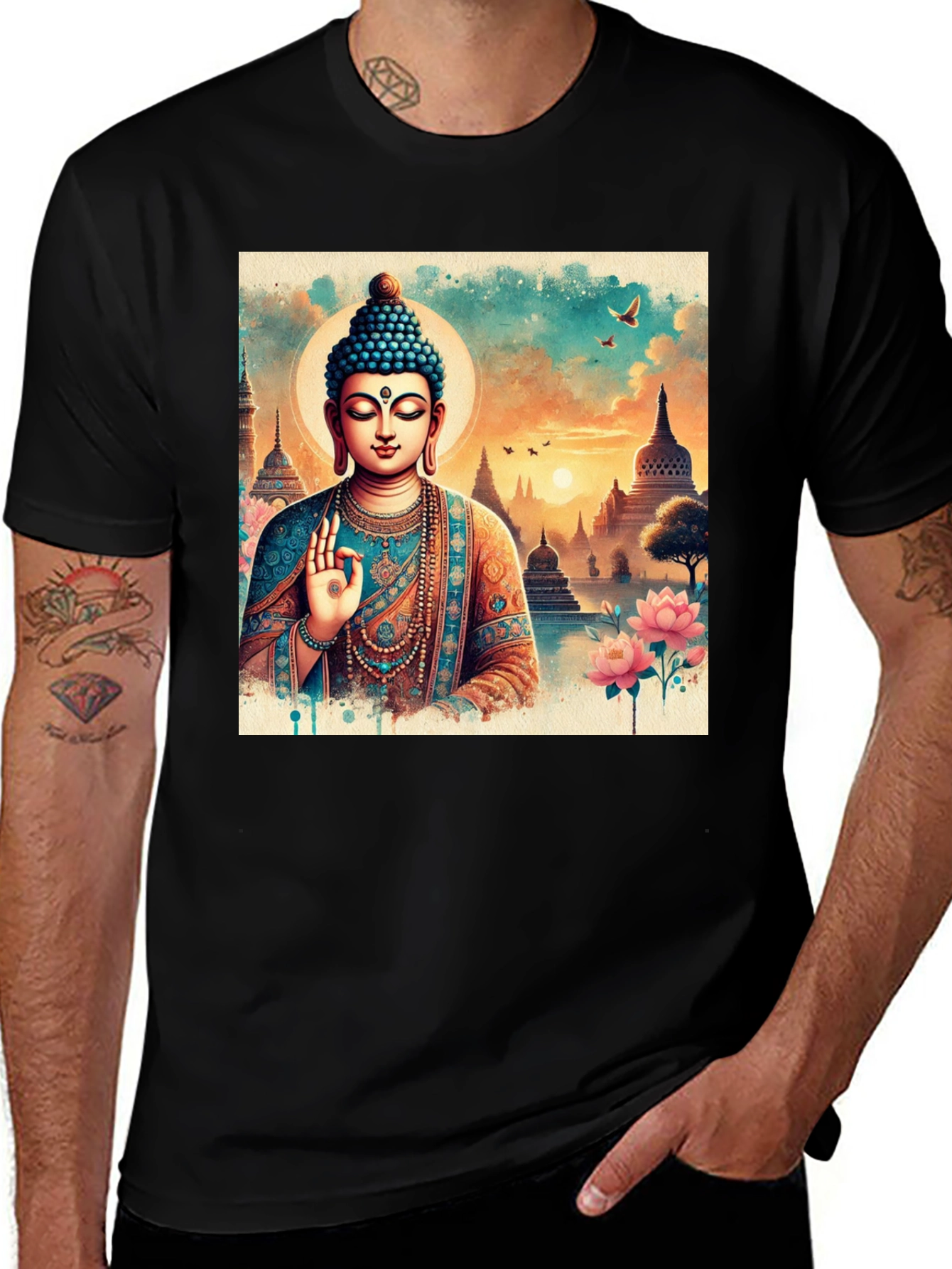 Buddha Art Print Tee - Serene Graphic T-Shirt