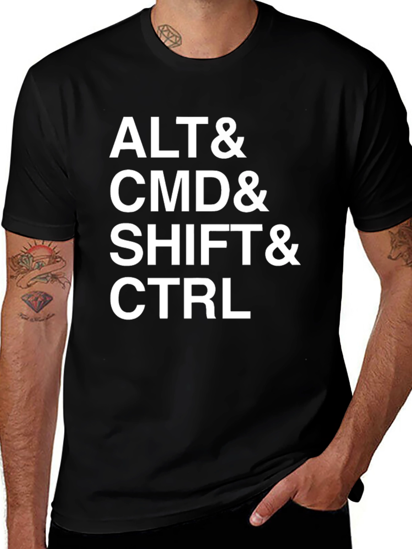 ALT CMD SHIFT CTRL Black Graphic T-Shirt
