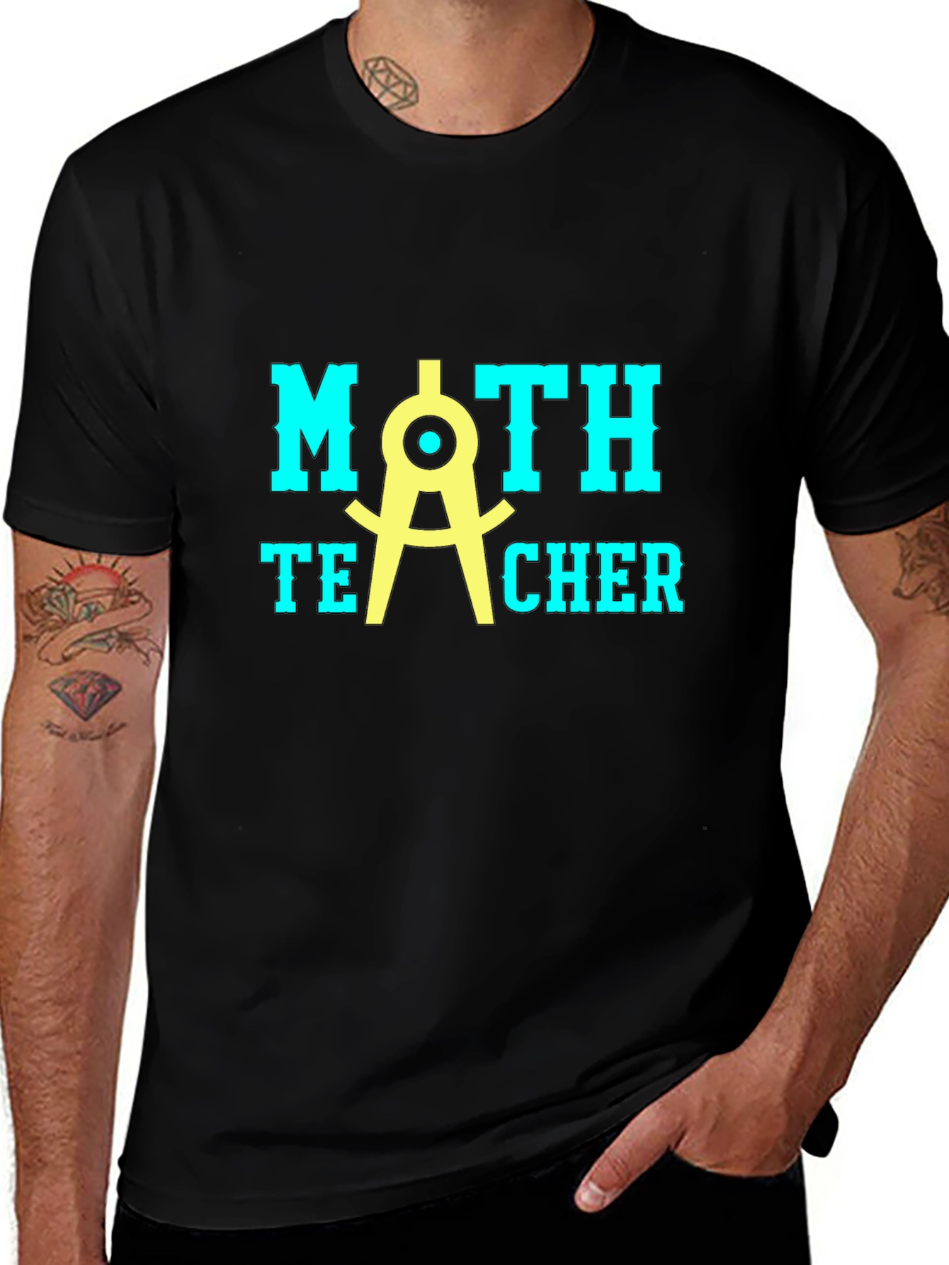 Math Teacher T-Shirt - Black Graphic Tee