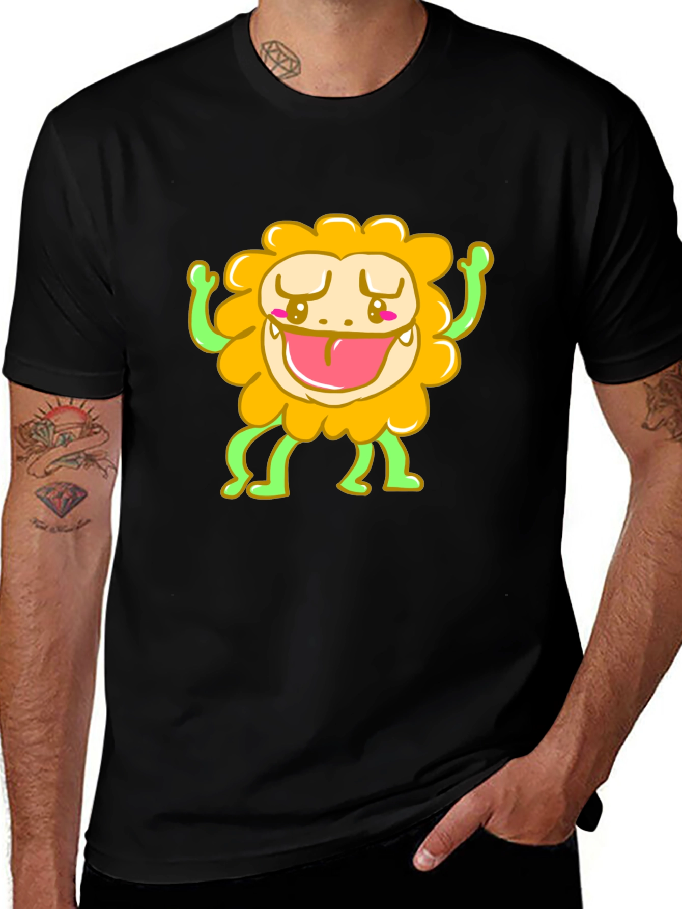Variant 17 of Funny Monster Graphic Tee - Black T-Shirt