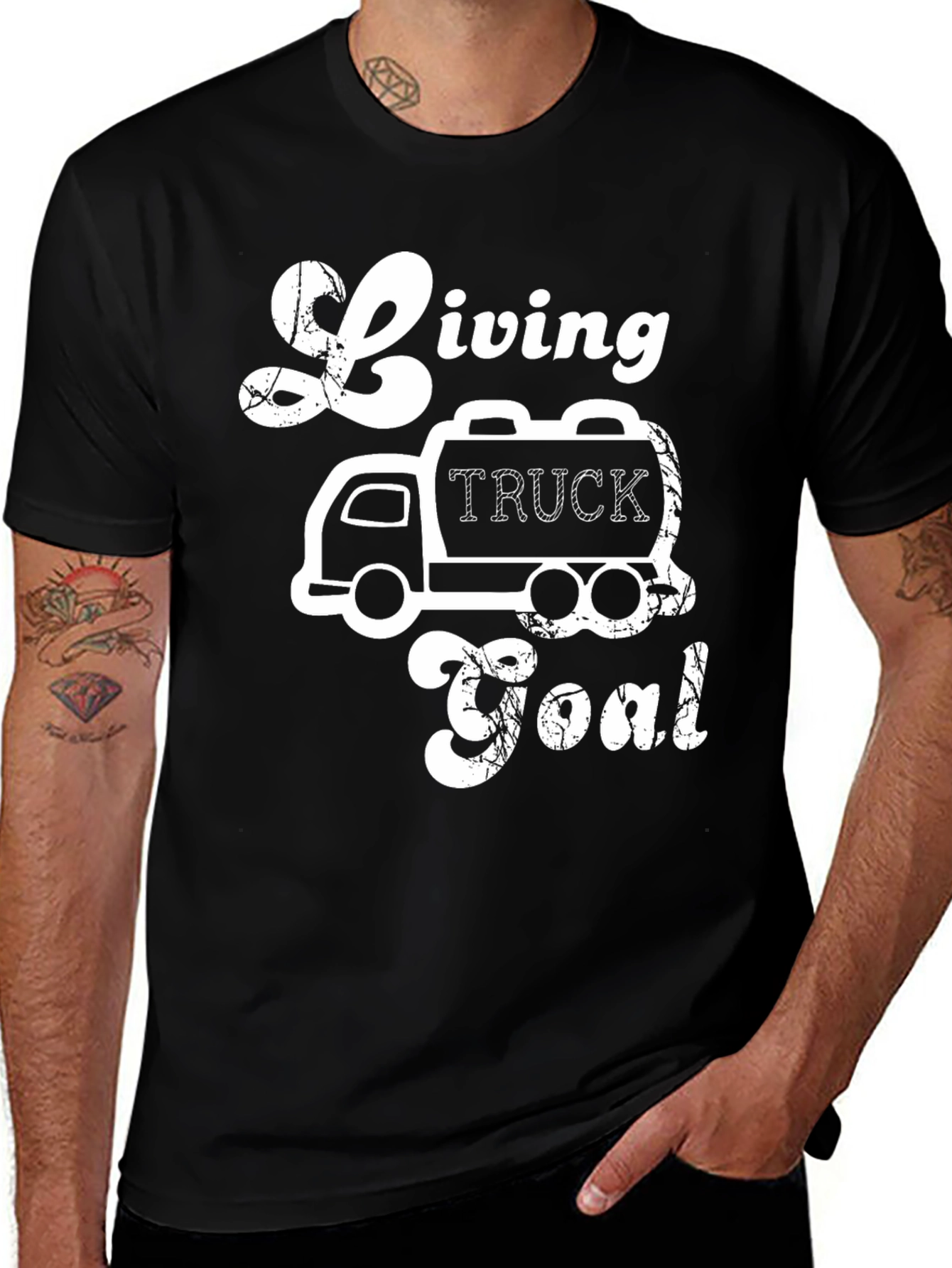 Variant 15 of Living Truck Goal Black Graphic Tee