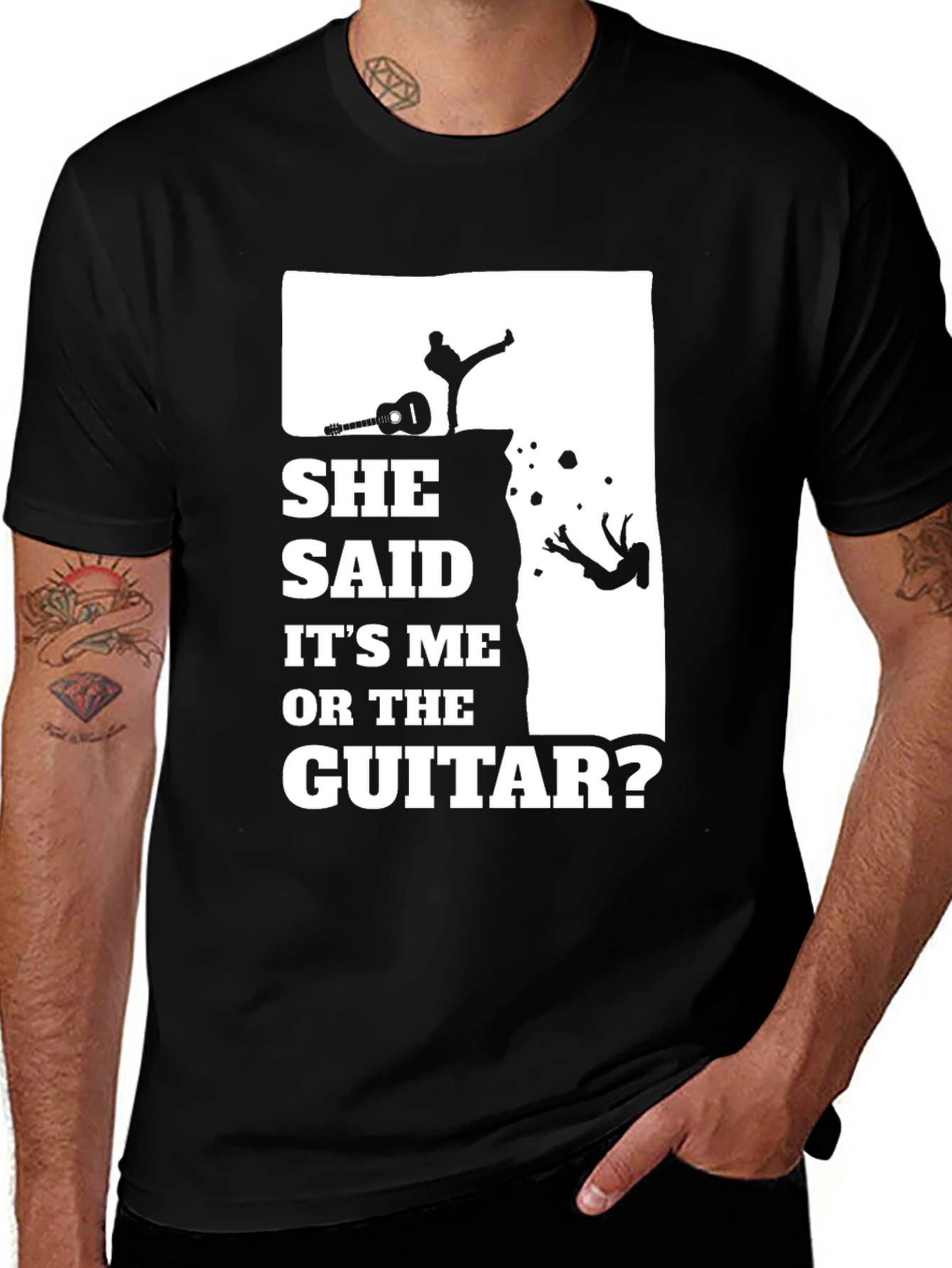 Variant 23 of She Said It's Me Or The Guitar T-Shirt