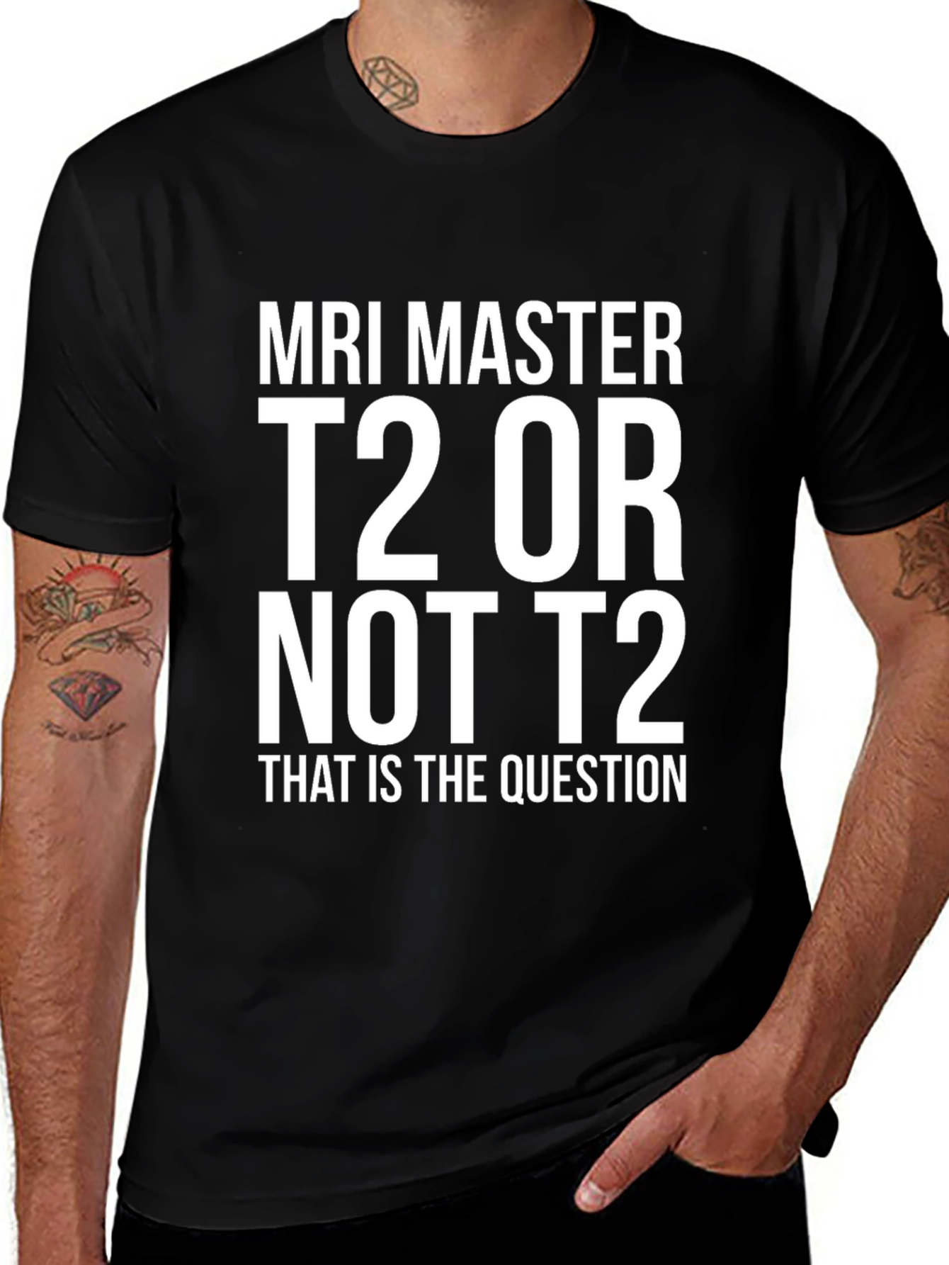 MRI Master T2 or Not T2 Black T-Shirt