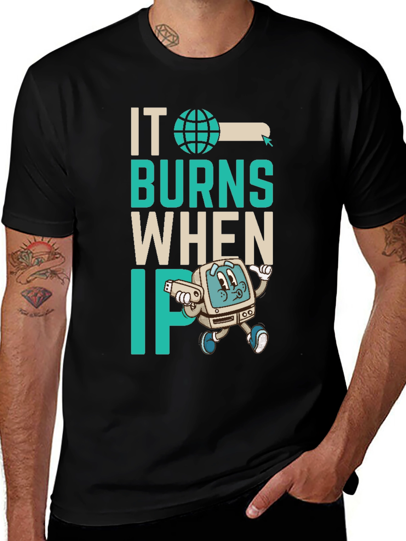 Variant 8 of IT Burns When IP Shirt - Funny Tech Humor Tee